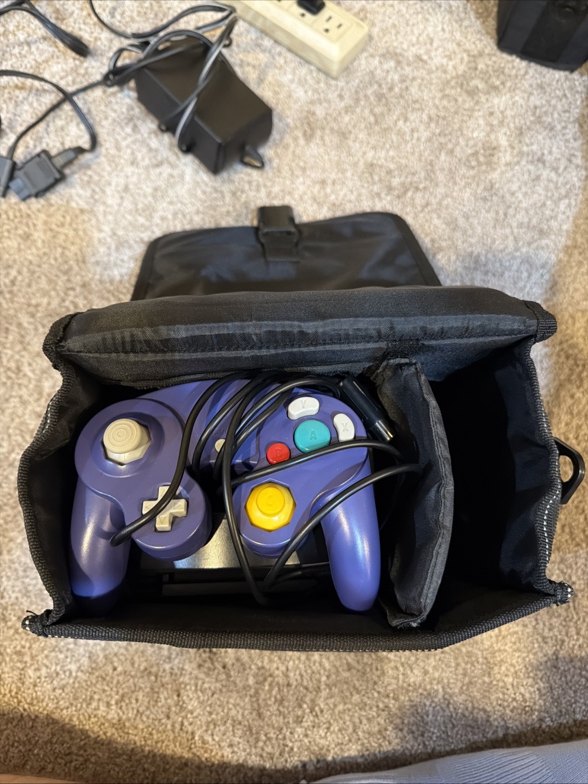 Nintendo DOL-101 GameCube Console – Black Purple Remote with Power & Video Cords