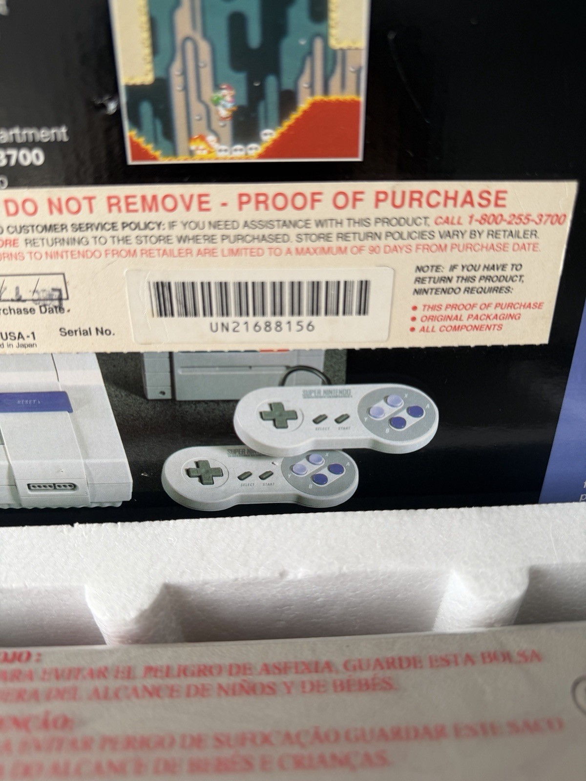 Nintendo SNES Gray Console Super Nintendo Entertainment System Serial Matching