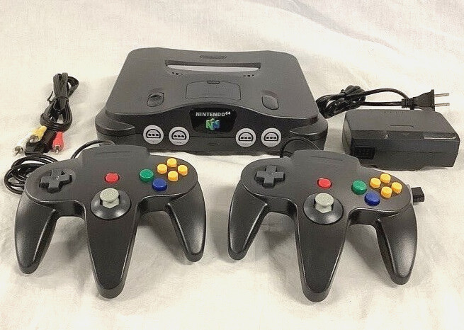 Original Nintendo 64 Complete Gaming System BLACK Video Game Console N64 Bundle