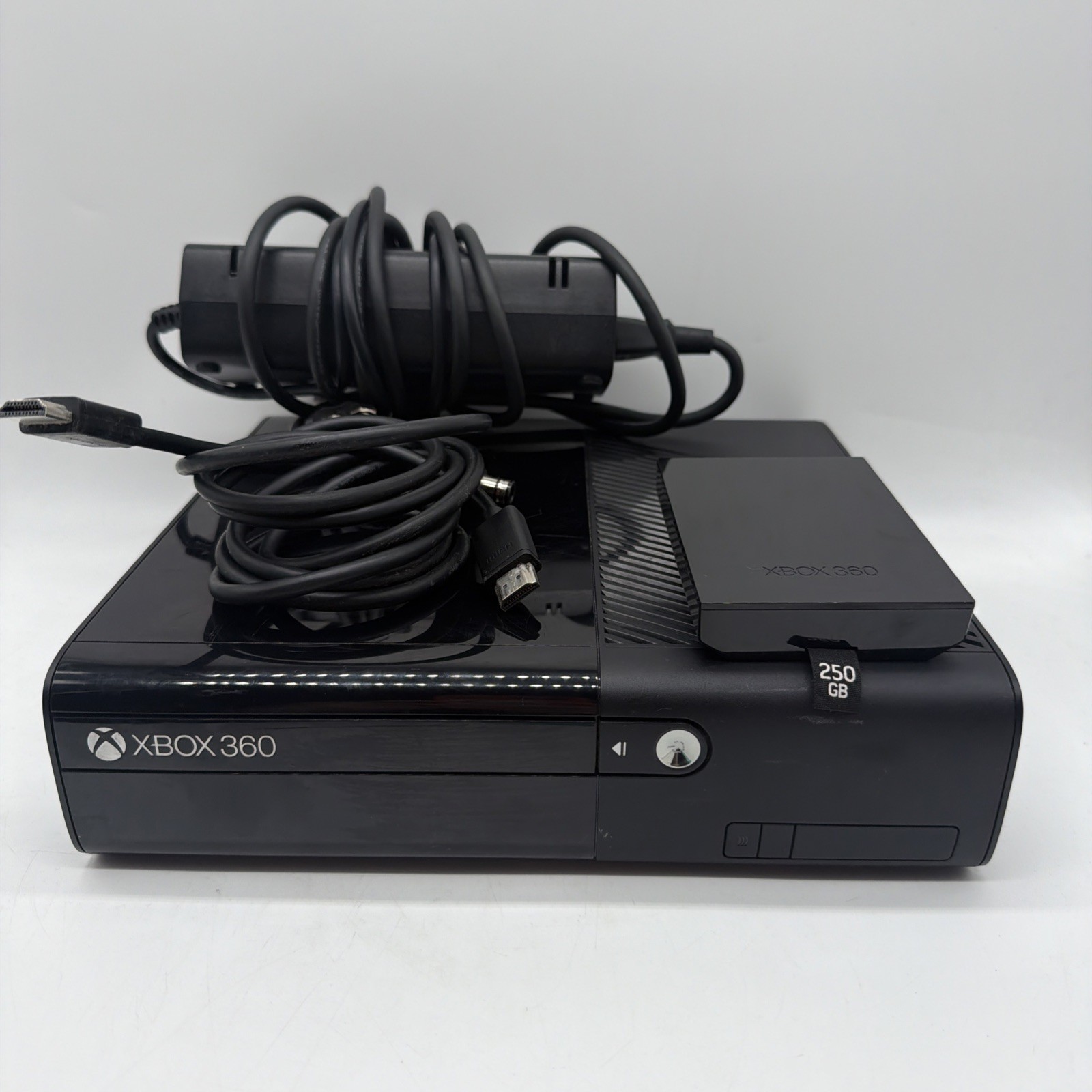 Xbox 360 Console E Black 250GB (1538) power supply & HDMI Tested Works!