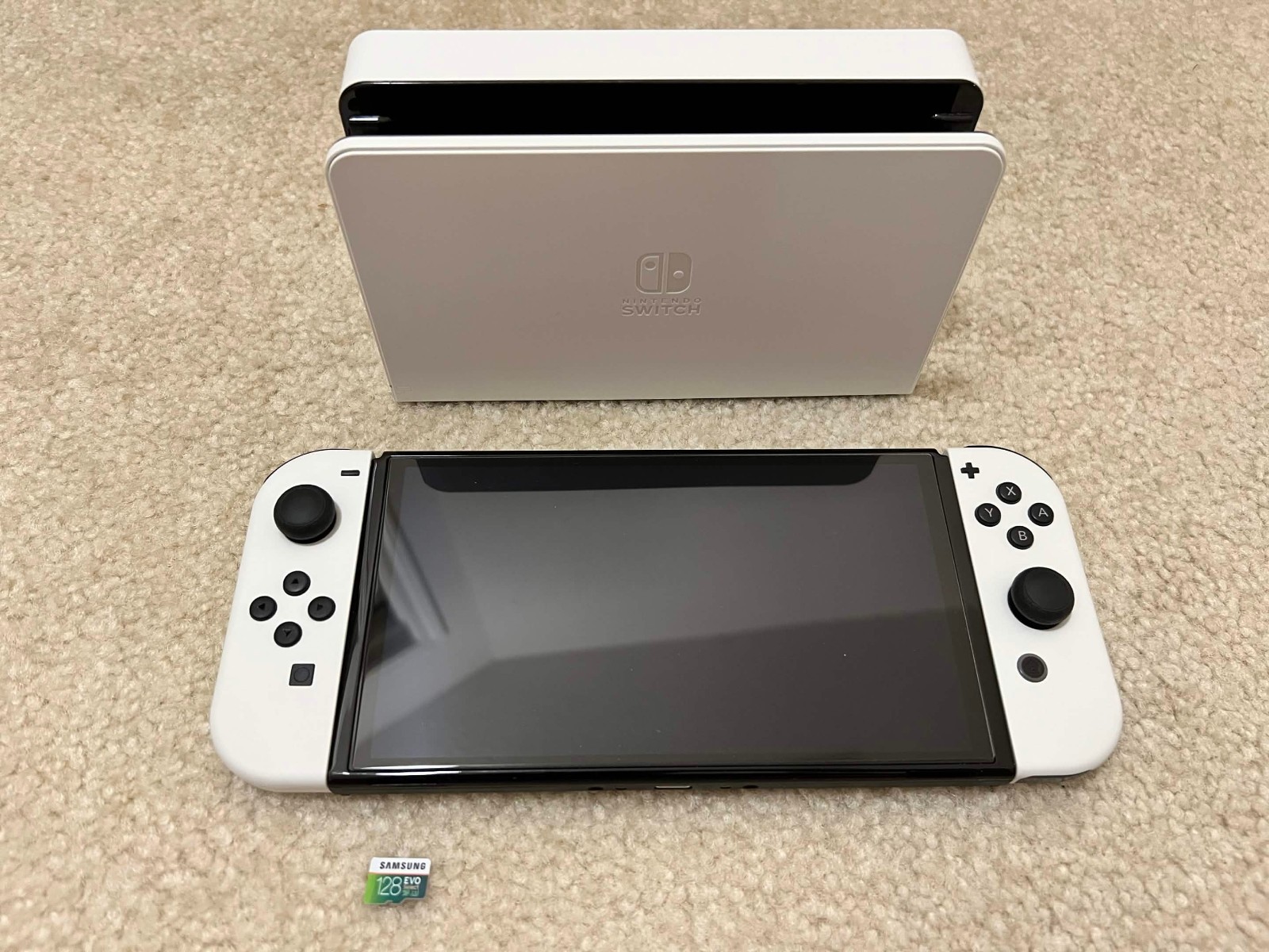 Nintendo Switch OLED Model White Console Joy-Con Dock Charger + Accessories