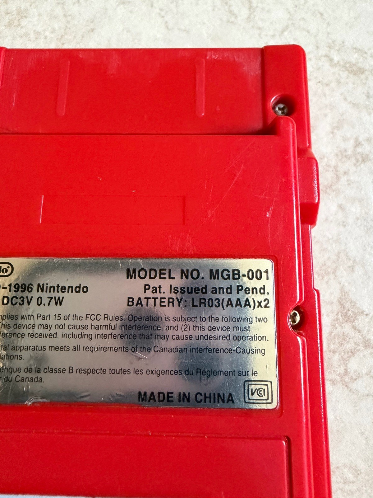 Nintendo Game Boy Pocket Red Console (MGB-001) Authentic Tested & Works W/ Game