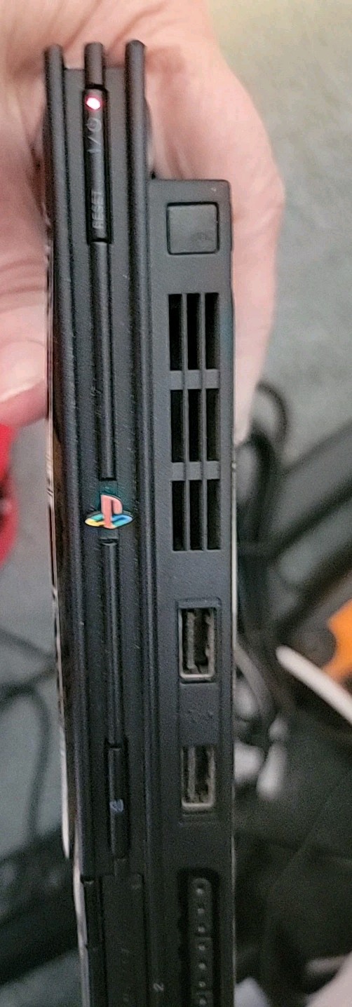 Sony PlayStation 2 Console Slim. Skull skin Color with all attachments Works..