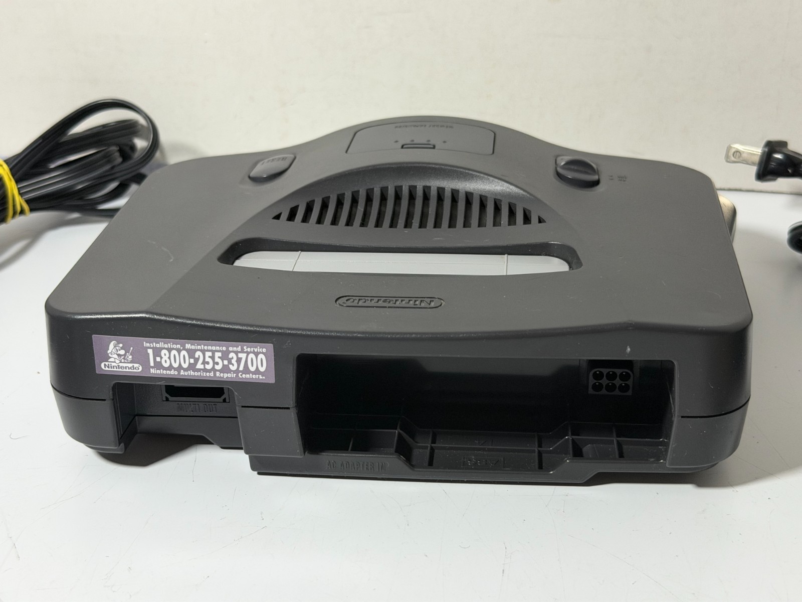 Nintendo 64 N64 Console System Bundle W/ Controller, Cables, Mario Tennis-WORKS!