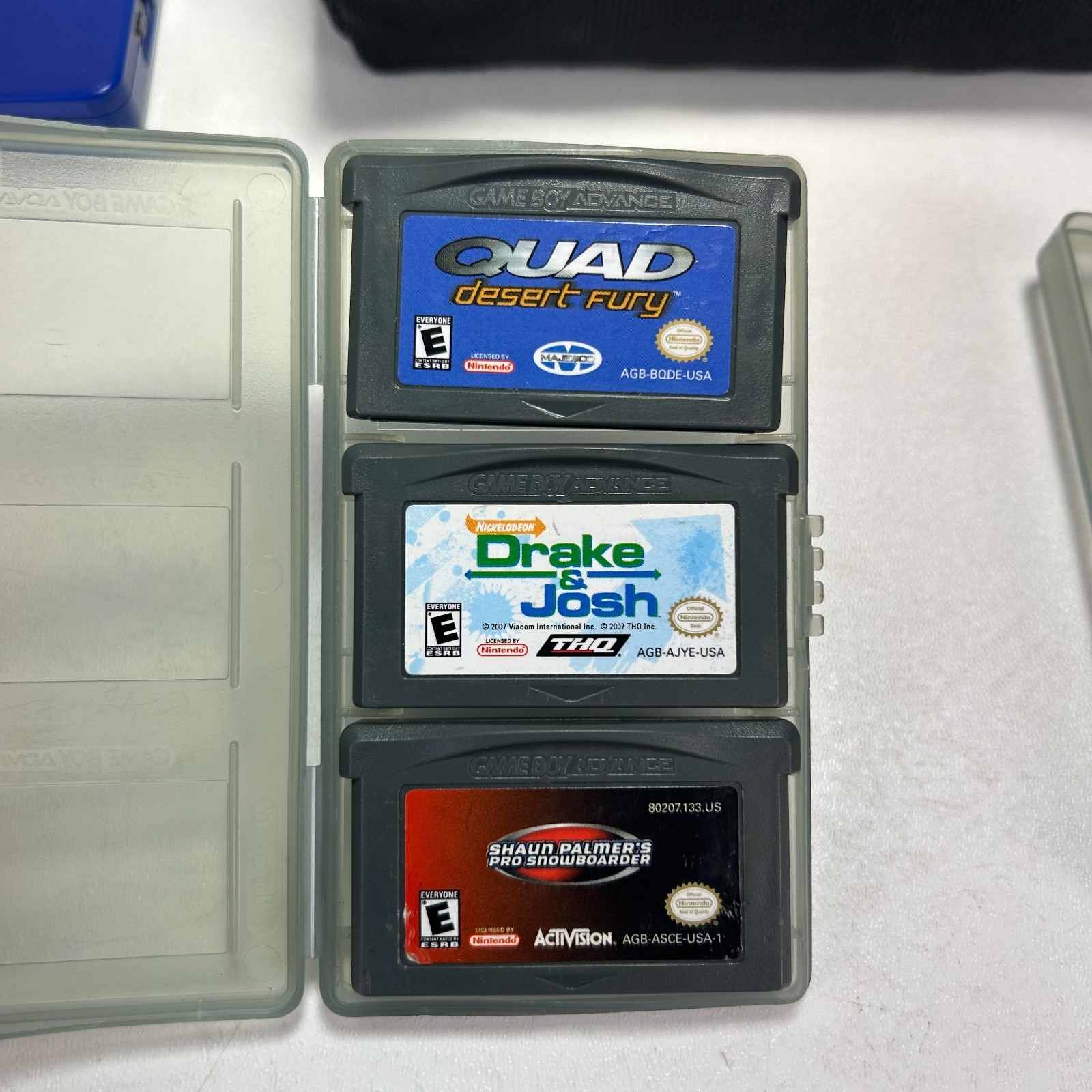 Game Boy Advance SP Bundle Blue GBA Charger Case + 11 Games Tested Works