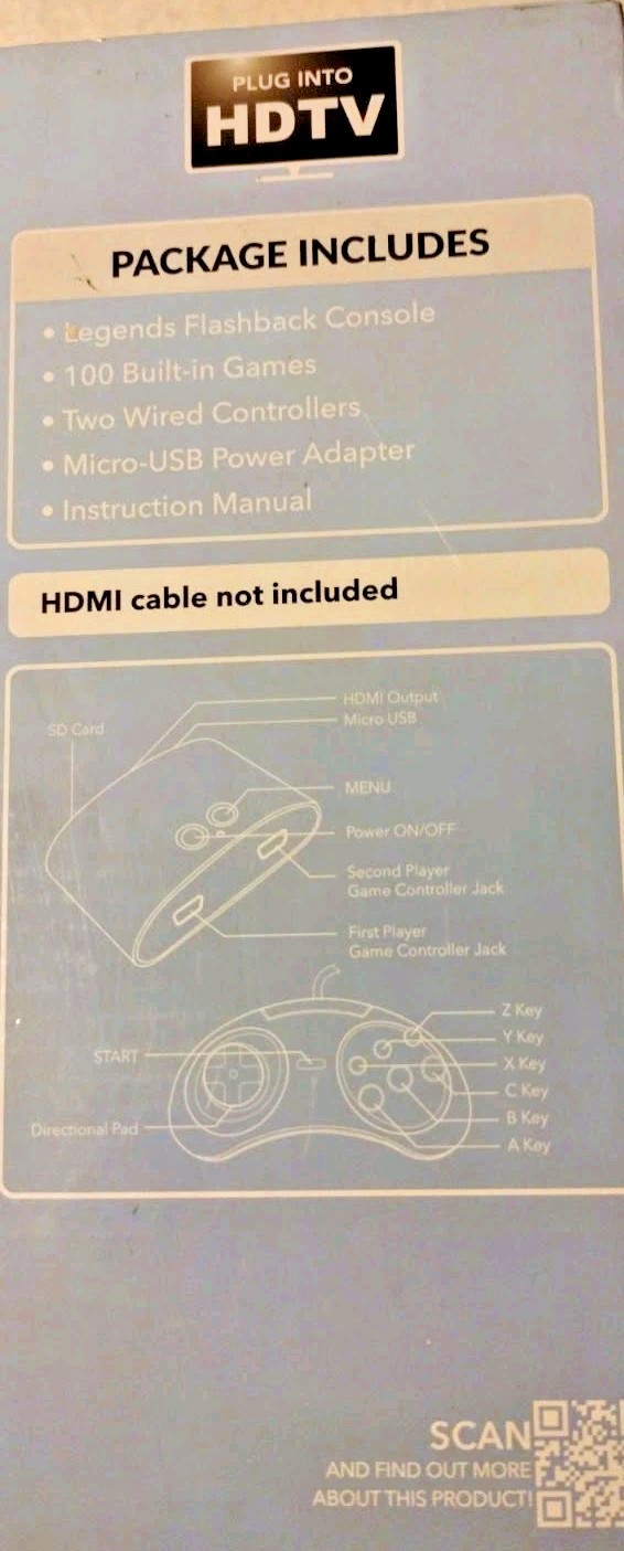 At Games Legends Flashback HDMI 100 Games Console & 2 Controllers NO MANUAL B2