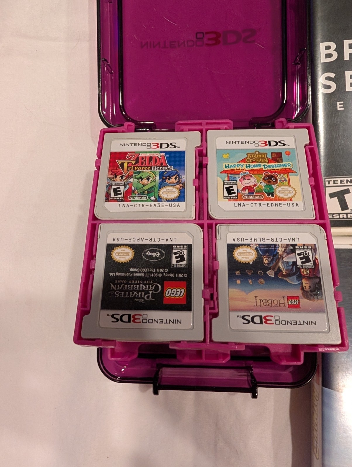 Nintendo 3DS Purple CTR-001 Handheld with 7 Games Charger Case WATCH VIDEO