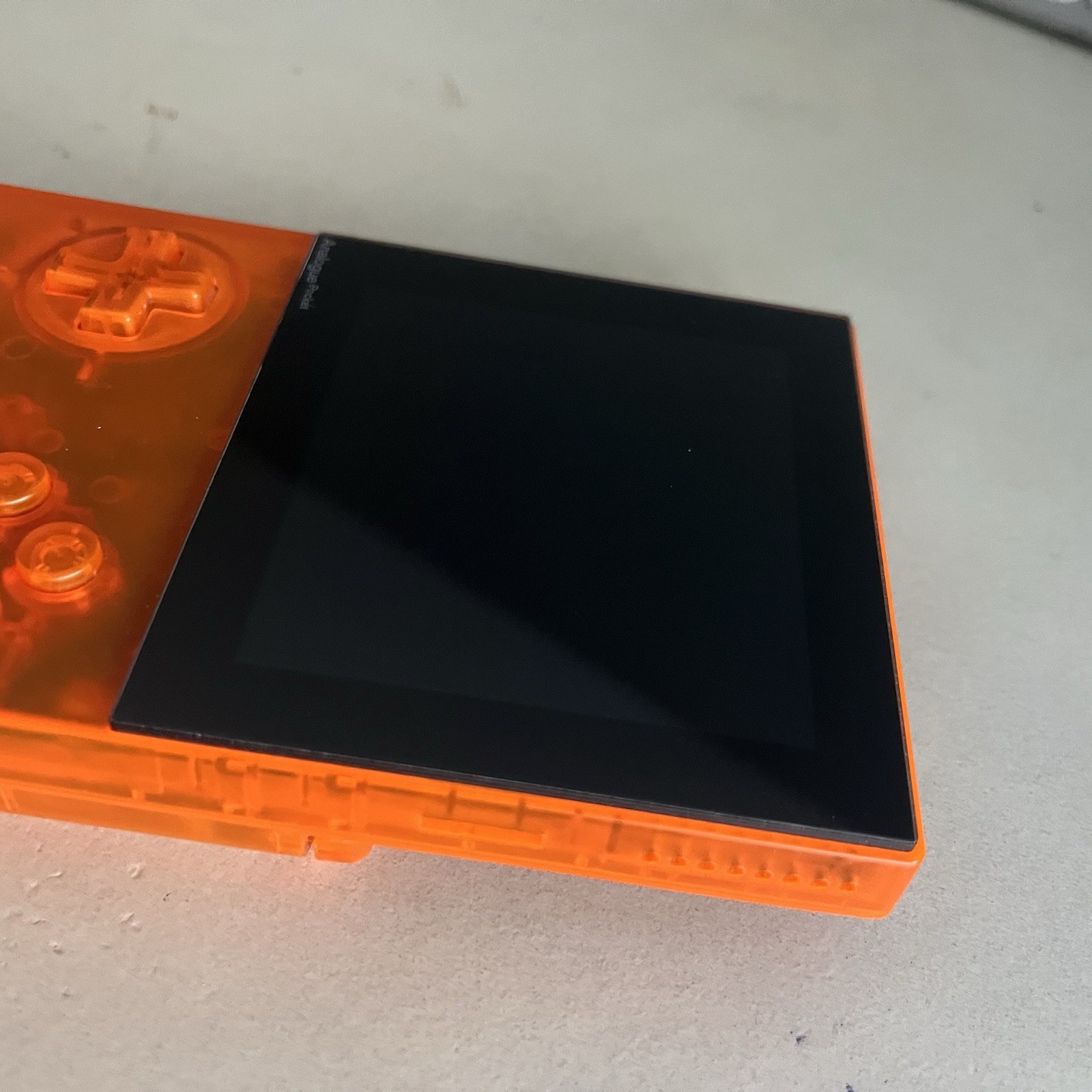Analogue Pocket Transparent Orange Handheld System W/ 128gb SD Card (Scratched)