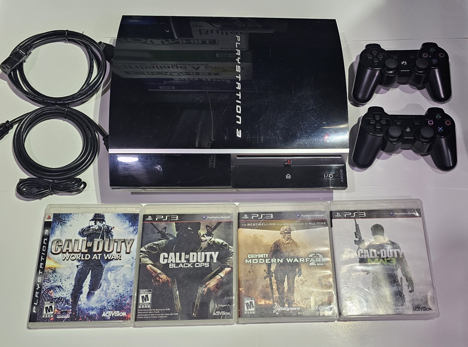 Sony PlayStation 3 PS3 Fat Console CECHL01 Restored W/ Upgraded HD 120GB Bundle