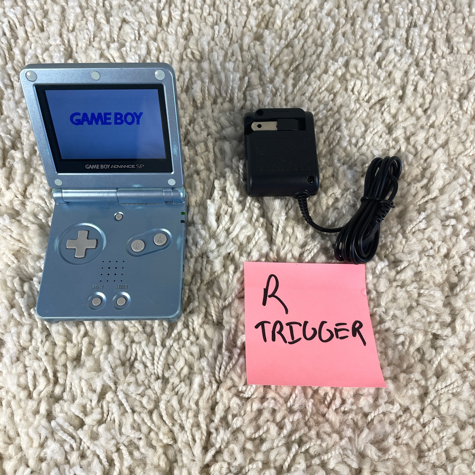 Nintendo Gameboy Advance GBA SP Pearl Blue AGS-101 Handheld Console System READ