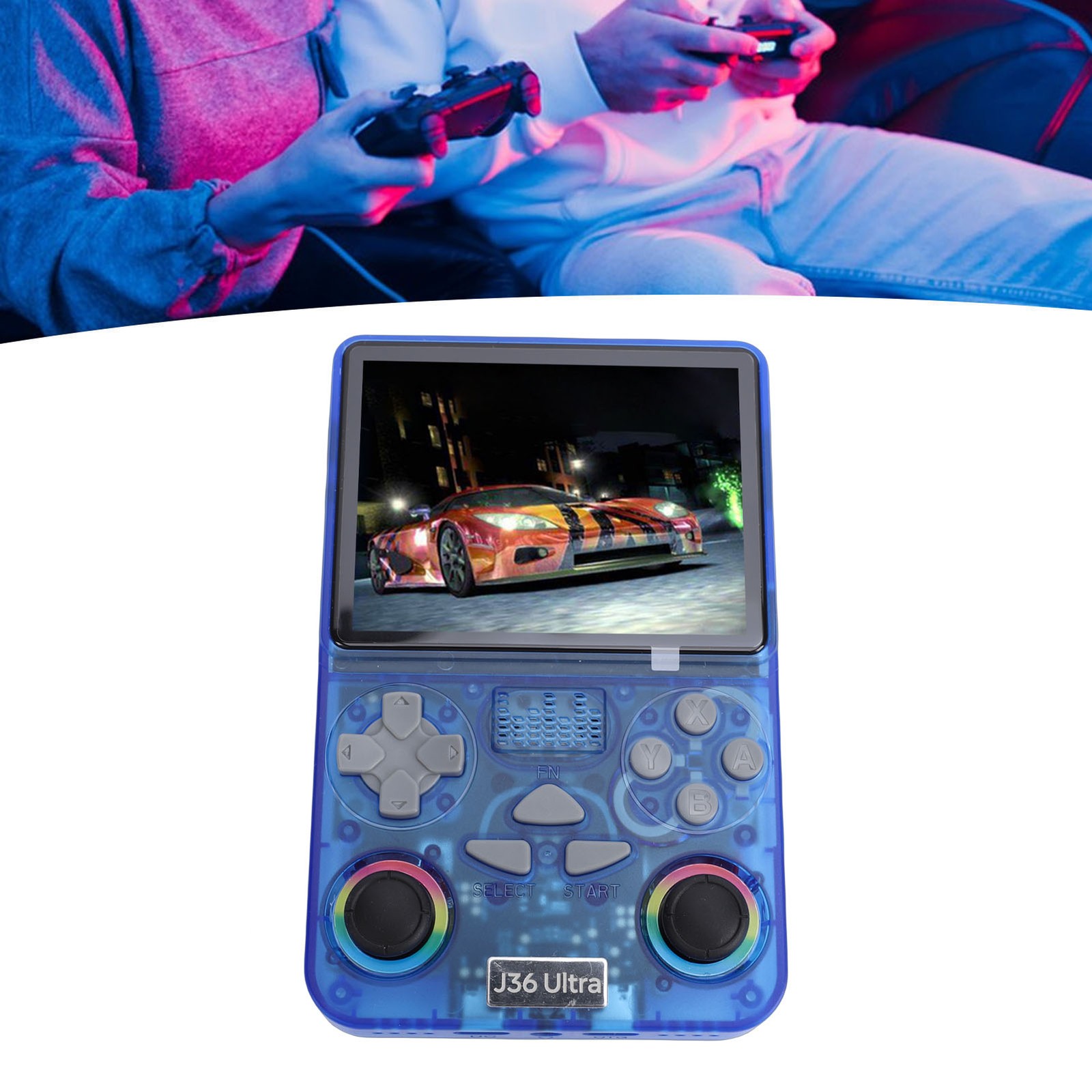 Retro Handheld Game Console 4 Inch Screen Built In 64GB Small Memory Card S FZNA