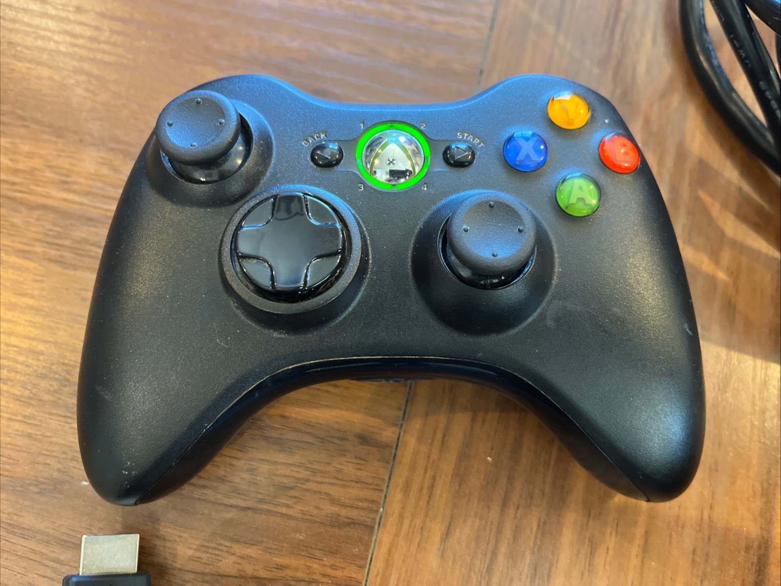 Microsoft Xbox 360 E Console W/Cords + Controller Glossy Black No Hd
