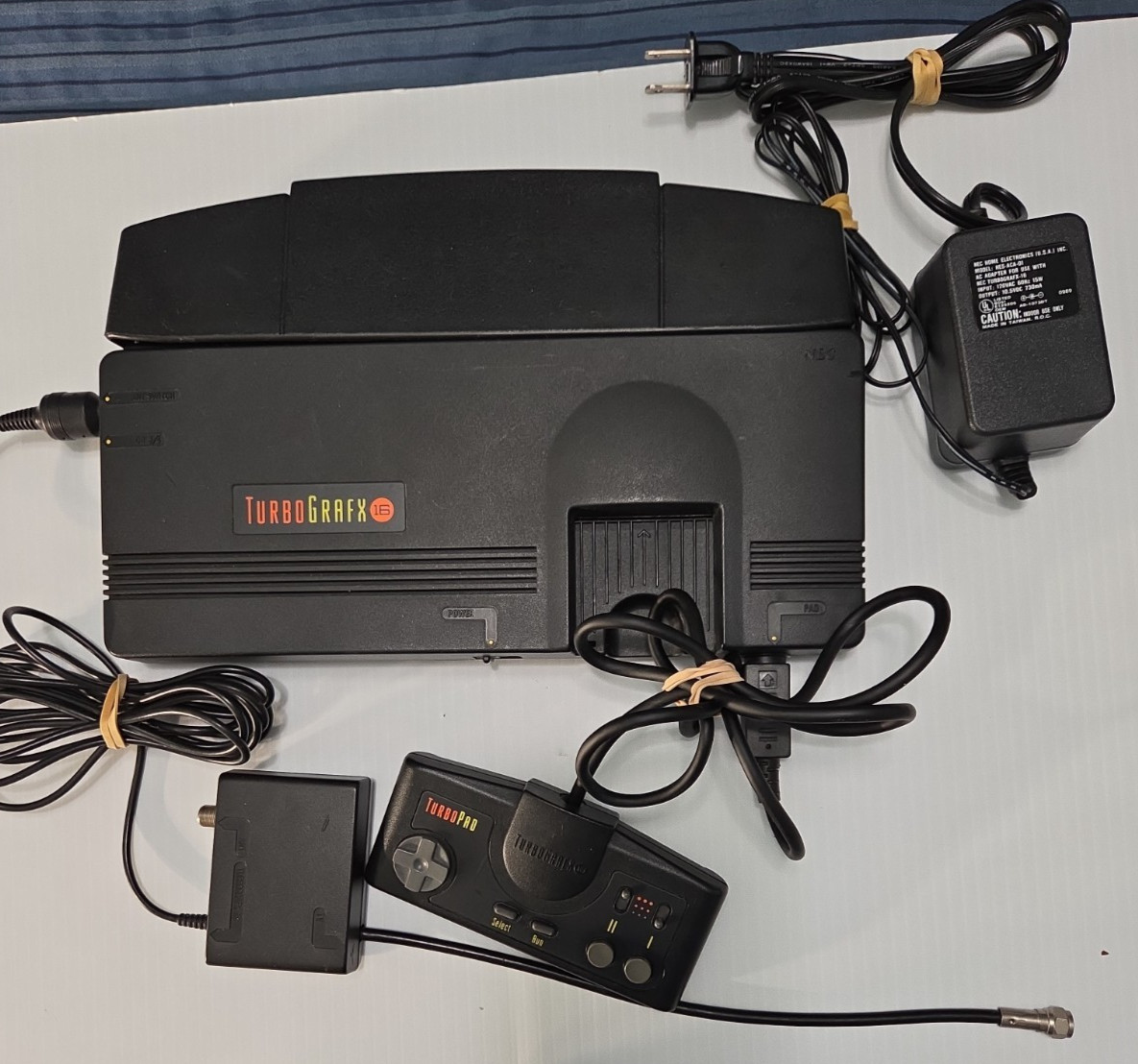 TurboGrafx 16 Console Tested Working System,Controller Power,Adapter AV, Cables