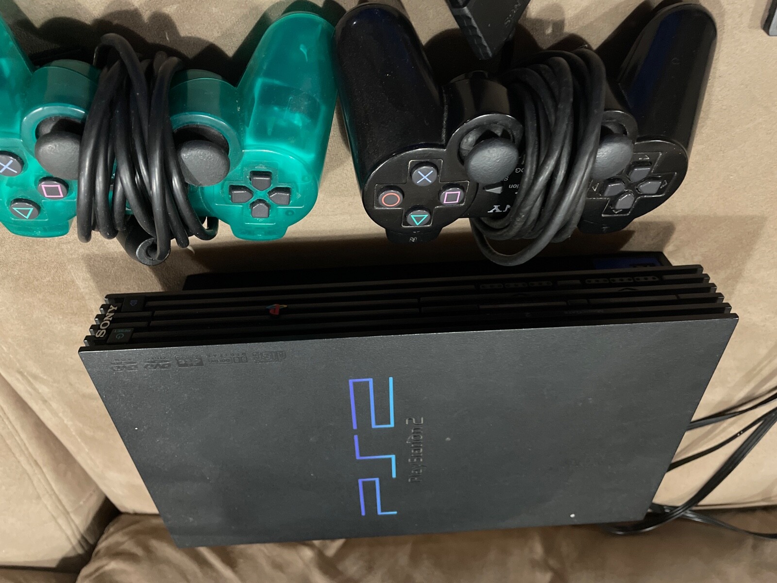 PlayStation 2 with 2 controllers and all necessary cords