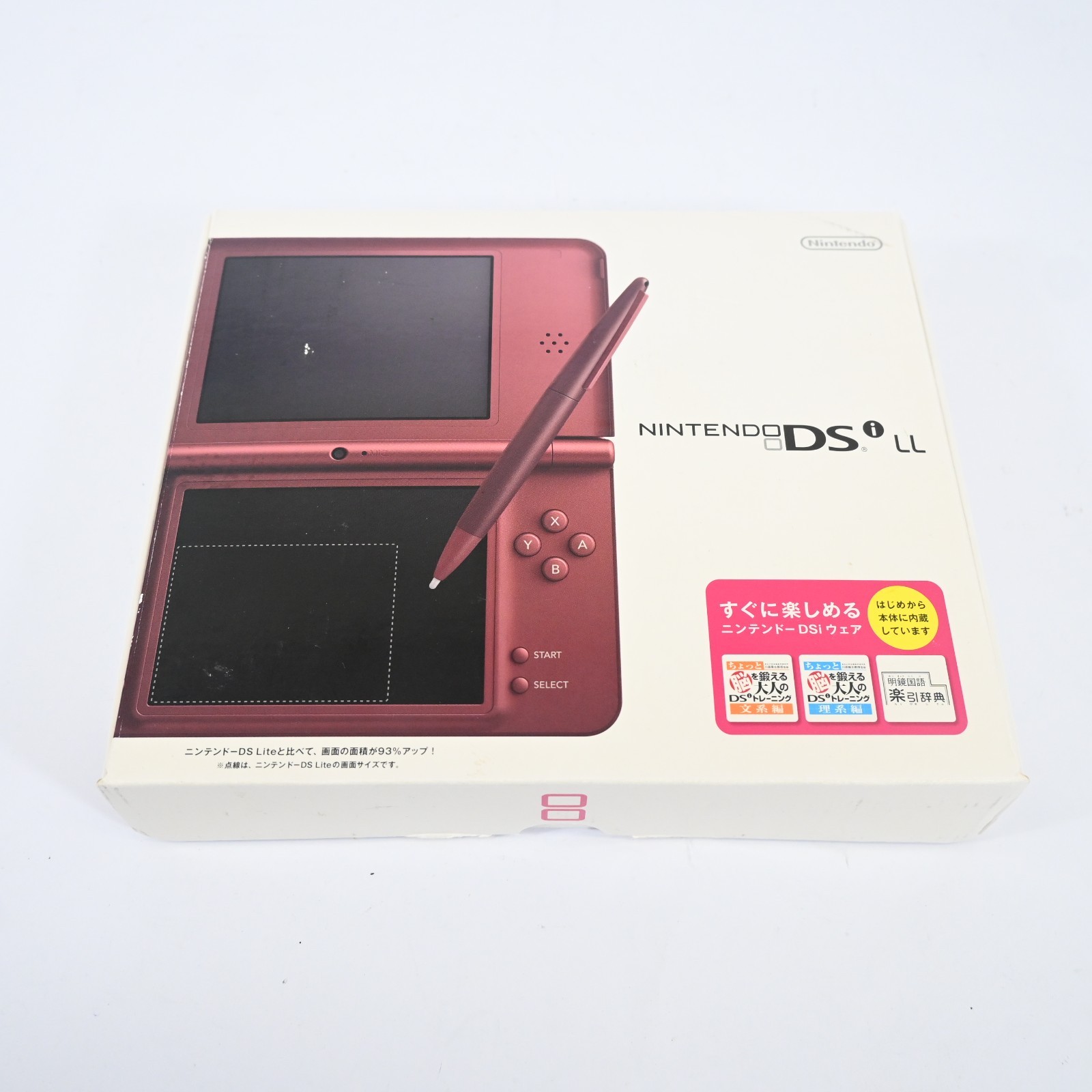 Nintendo DSi LL Wine Red Console Complete Set Tested NTSC-J Japan