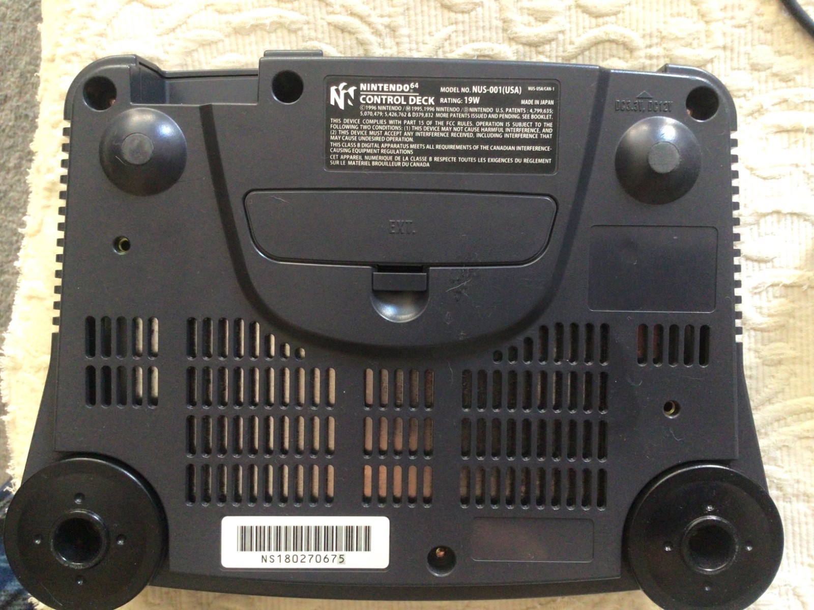 Nintendo 64 Console with wires-two first part controllers-one third party