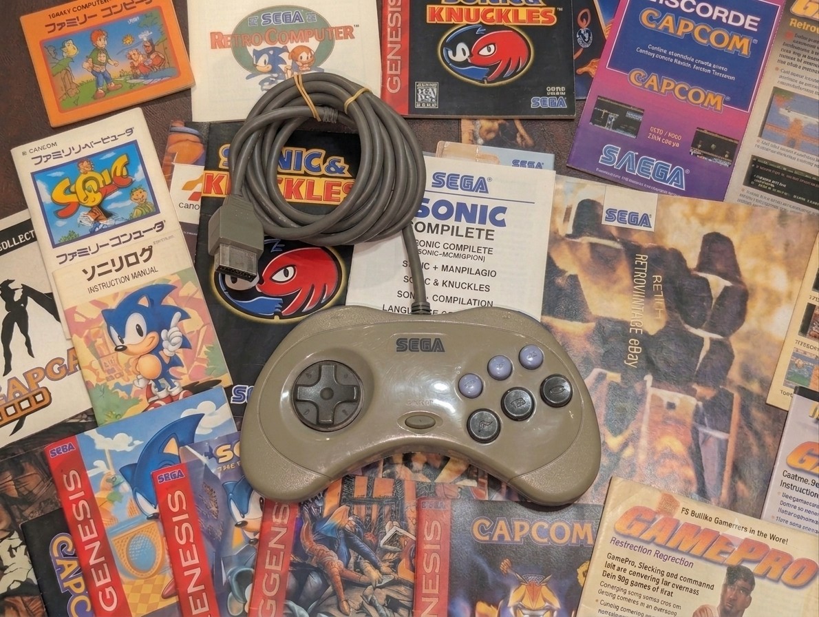 Japanese Sega Saturn console, Controller, OEM A/V Cable, Saroo-RAM, 512Gb SD!!