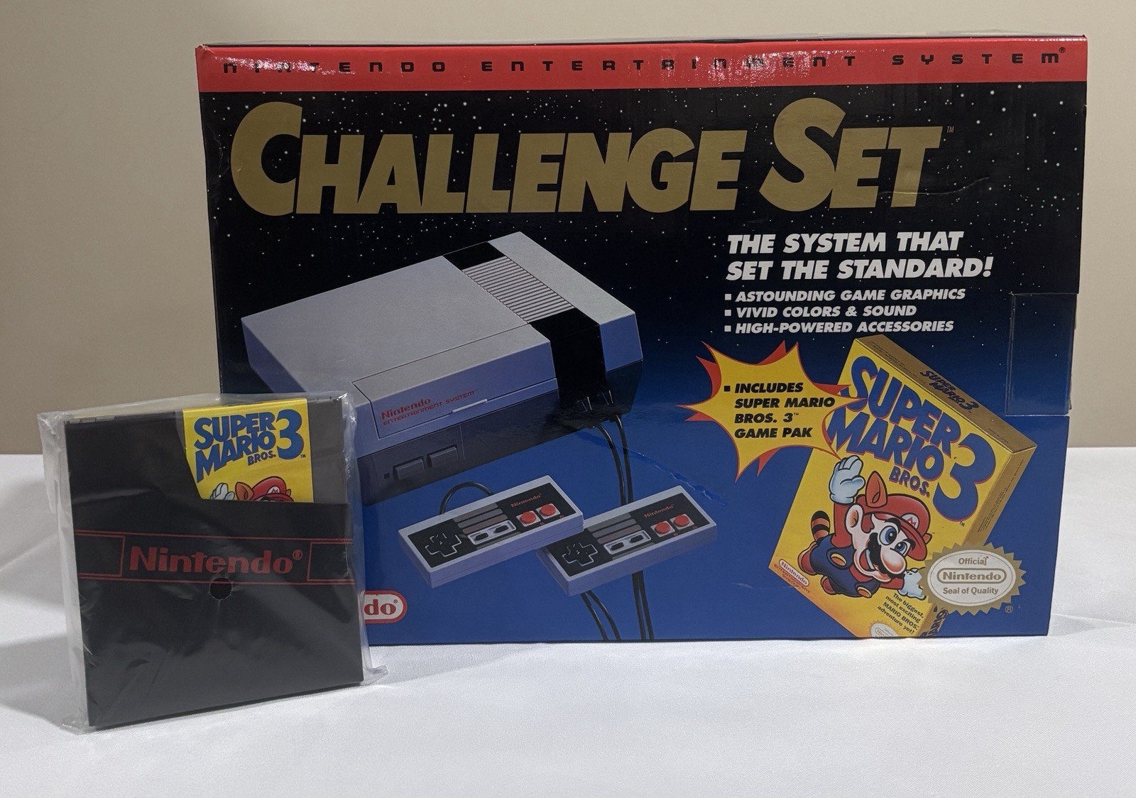 Nintendo NES System Challenge Set Super Mario Bros. 3 Near Complete Factory Bags