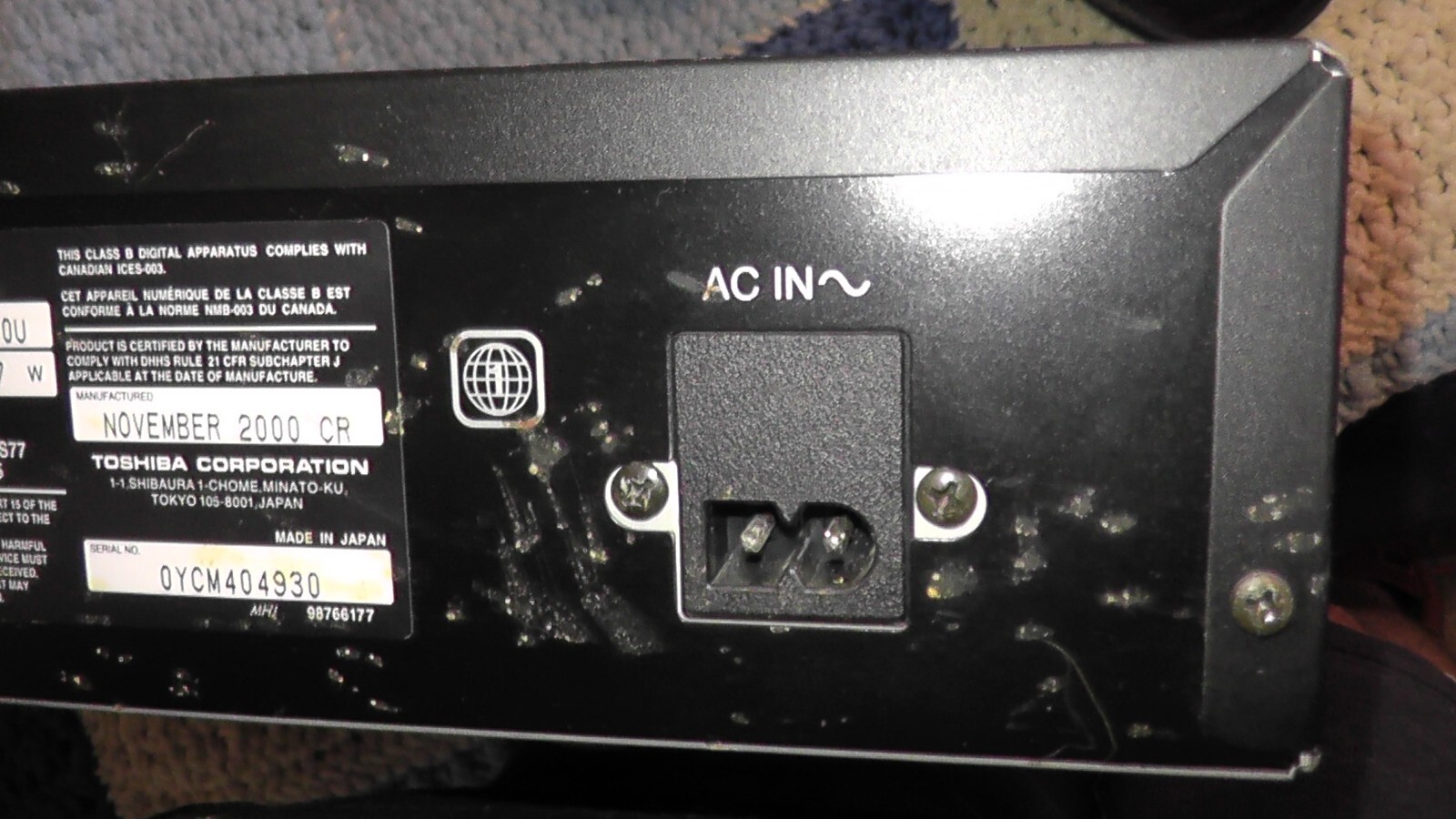 UNTESTED NUON TOSHIBA SD-2300 DVD PLAYER GAME SYSTEM CONSOLE SAMSUNG REMOTE GAME