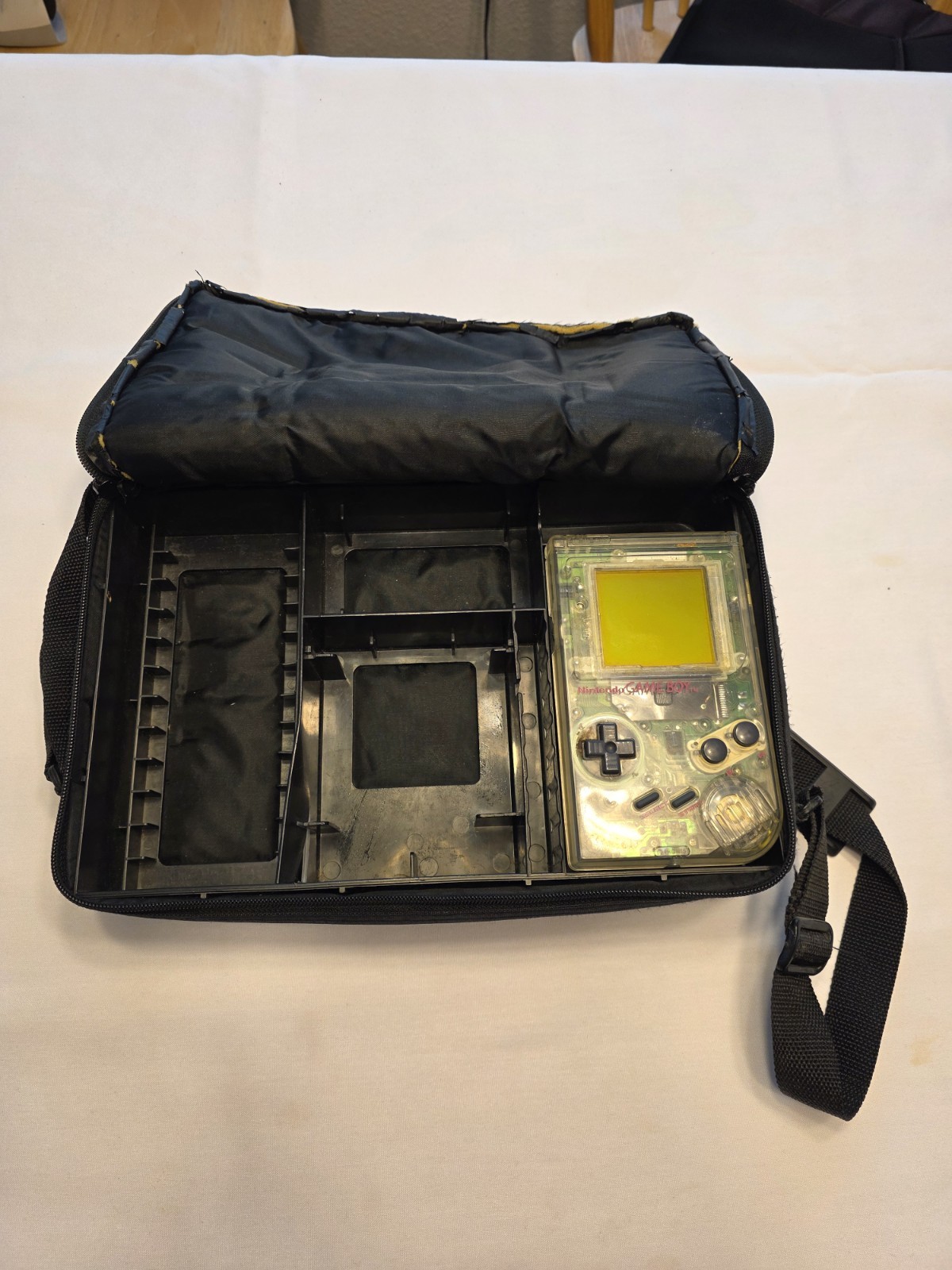 Nintendo Game Boy DMG-01 Clear Shell Tested Working w/ Carrying Case