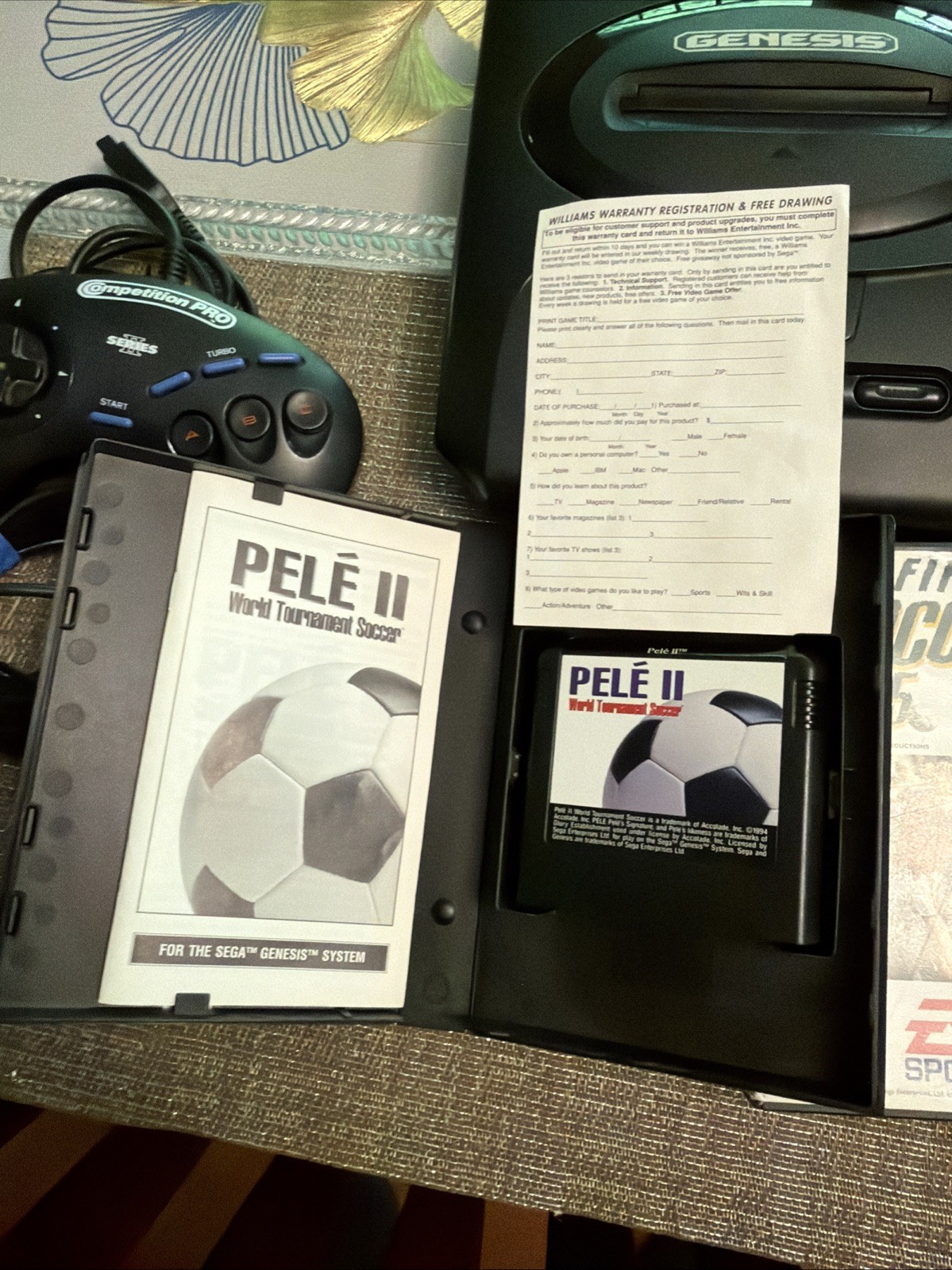 Sega Genesis Model 2 Console W/Pele 2 TESTED & WORKING