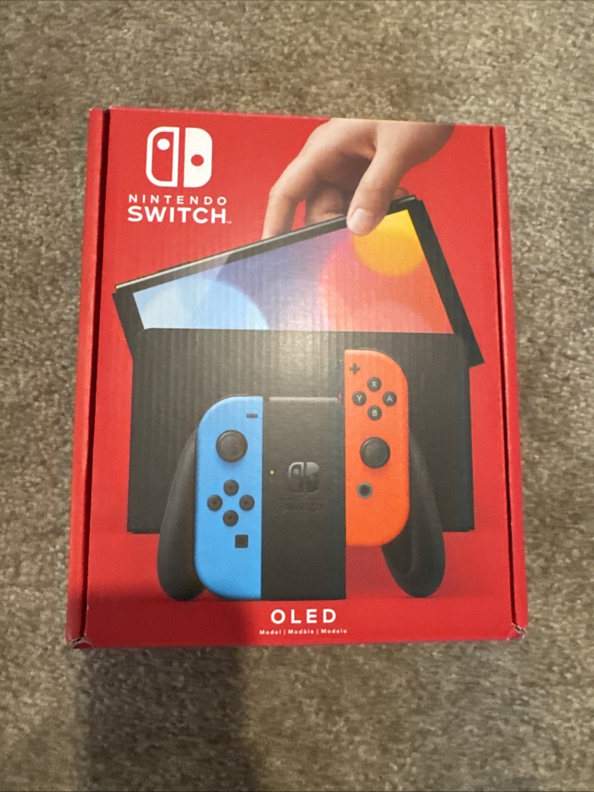 Nintendo Switch OLED Model HEG-001 Handheld Console 64GB Black w Red/Blue Joycon