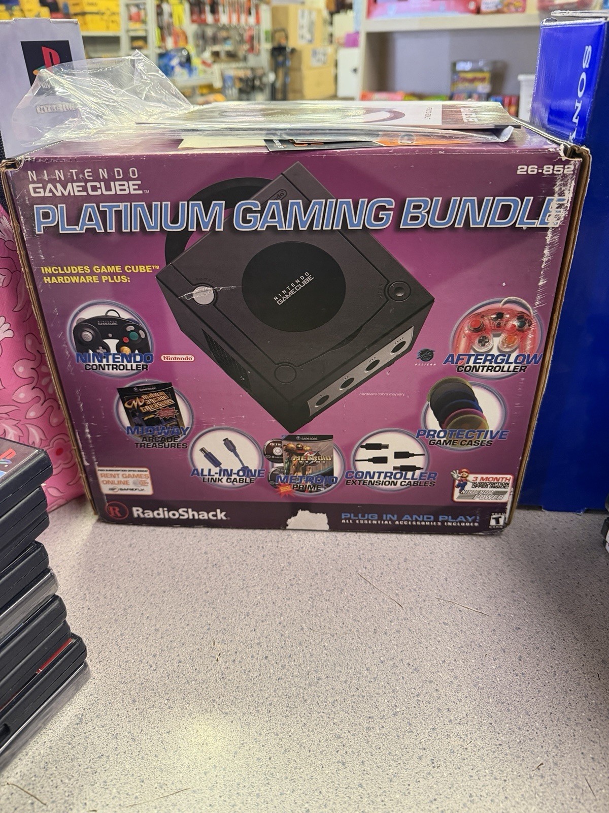 Radio Shack Nintendo GameCube Console System Platinum Gaming Bundle RARE!