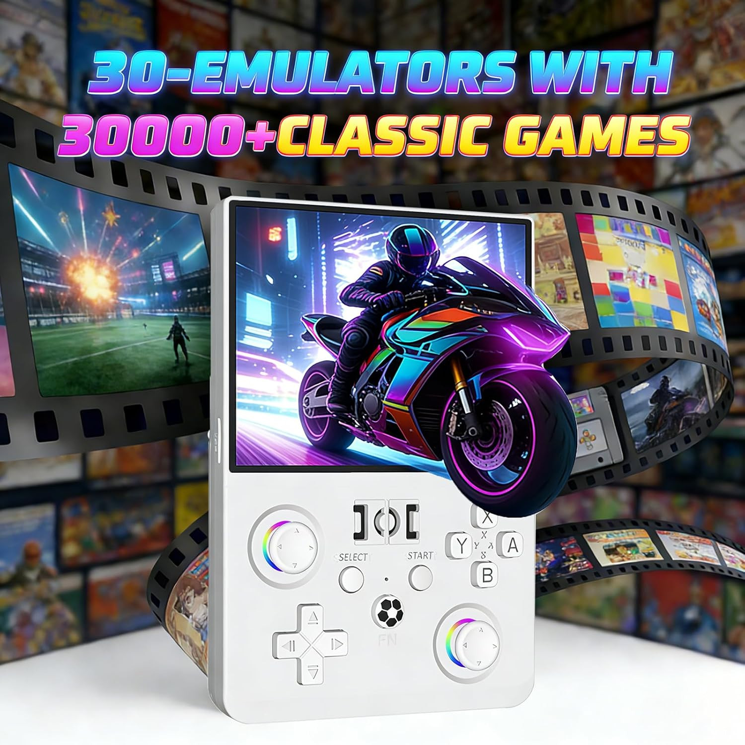 R36MAX 2 Retro Handheld Game Console, 4.5 Inch IPS HD Screen Portable Retro Game