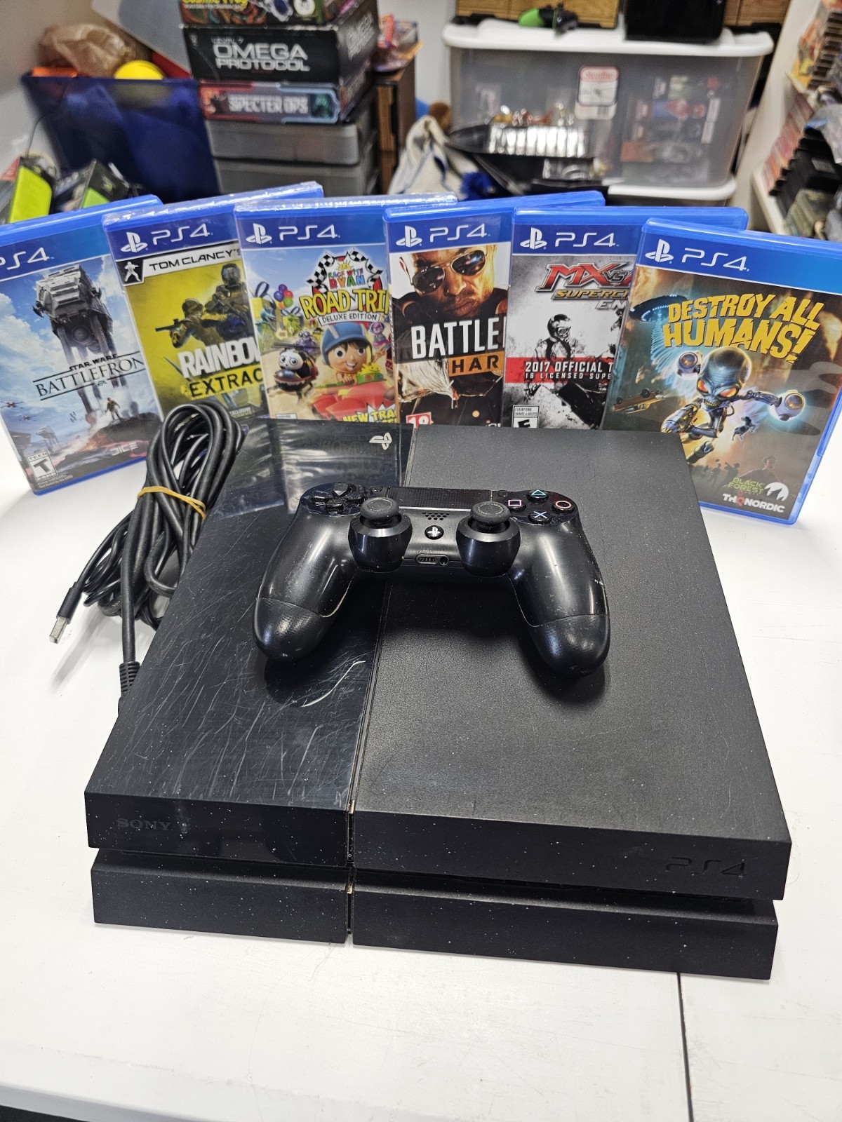 Sony PlayStation PS4 500GB Console w/ controller & Games Tested Working Bundle