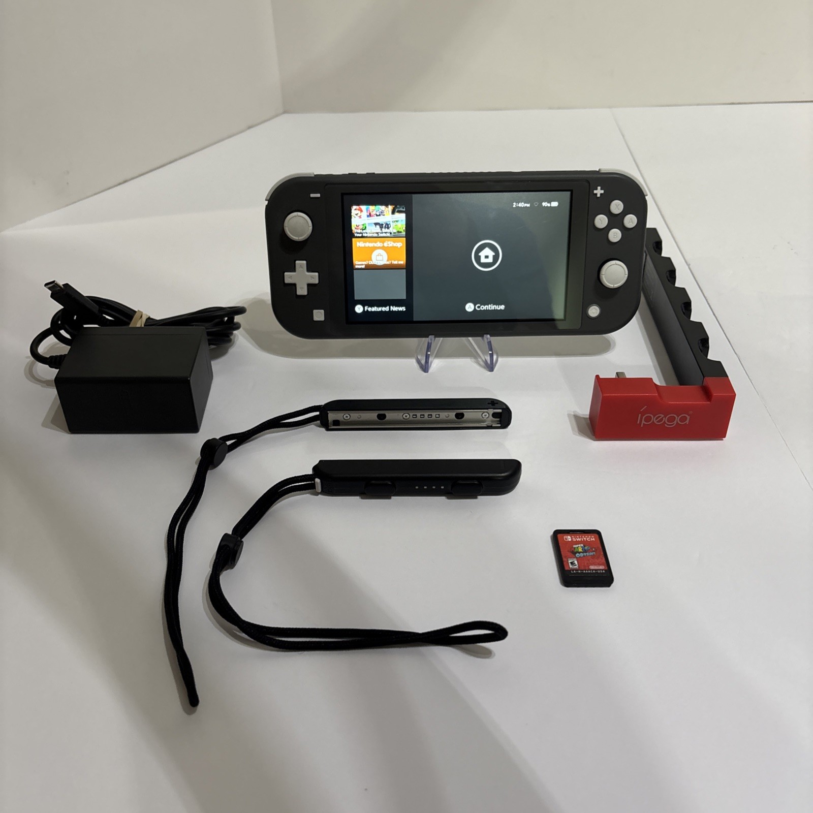 Nintendo Switch Lite HDH-001 Gray Console Charger Super Mario Odyssey Extras See