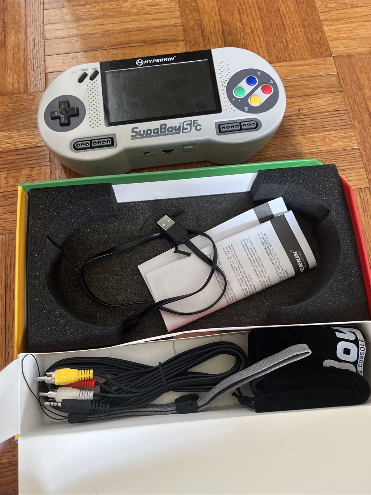 Hyperkin Supaboy SFC Complete CIB Rare Color, TESTED WORKS
