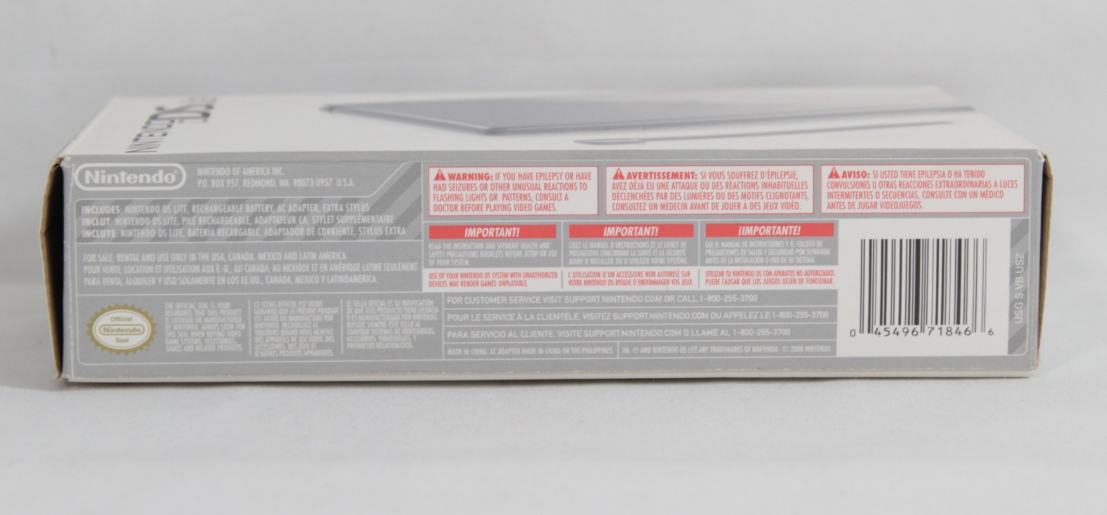Nintendo DS Lite Handheld System Silver Never Used Never Played UNUSED/NEW COND.