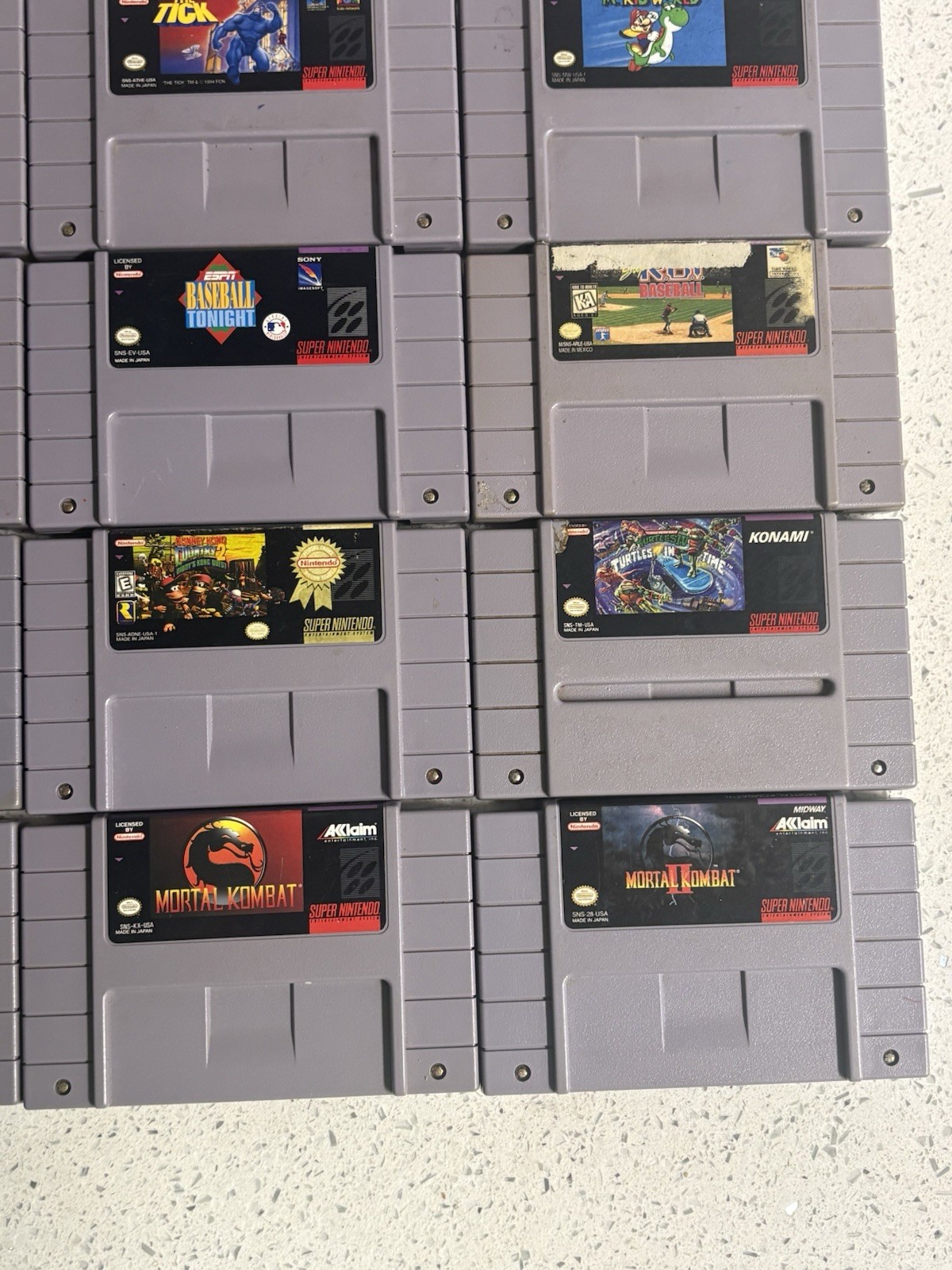 Super Nintendo SNES Bundle 16 Games Contra 3 TMNT 4 MariokartTested Working Read