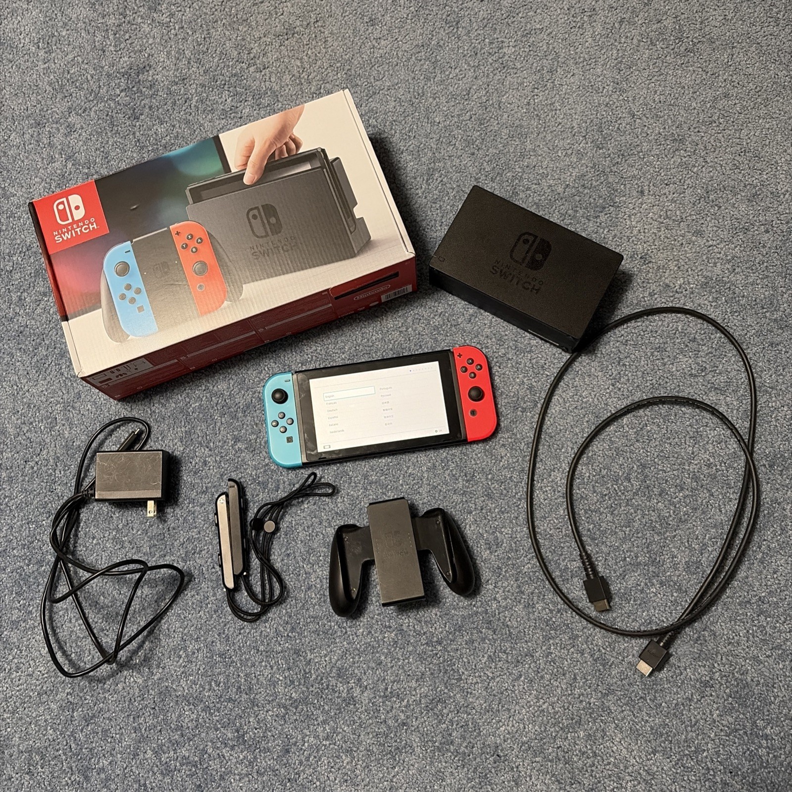 Nintendo Switch 32GB Gray Console with Neon Red and Neon Blue Joy-Con