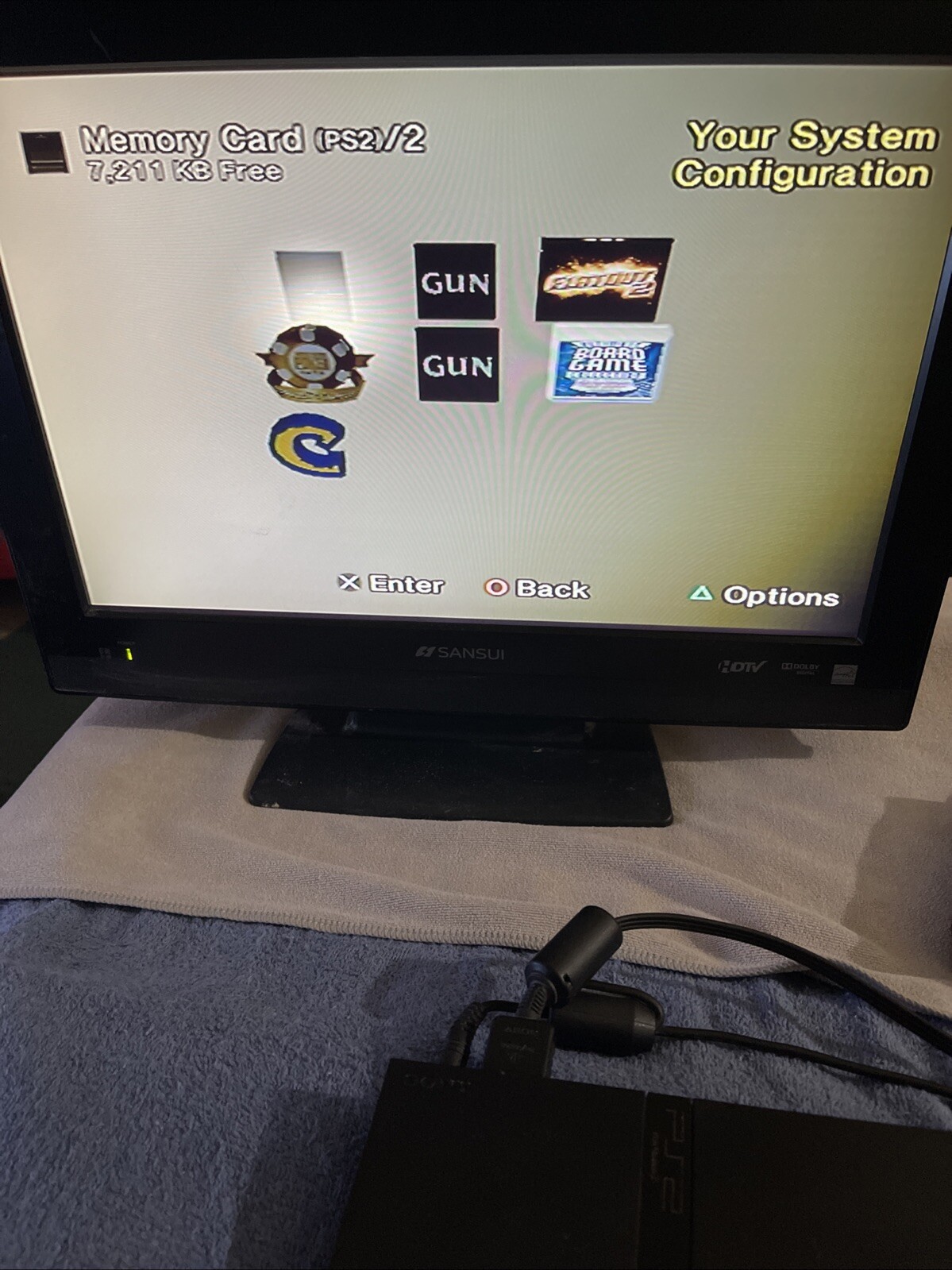 Sony PlayStation 2 Slim Console (SCPH-70012) Cords Controller Memory Card & HDD