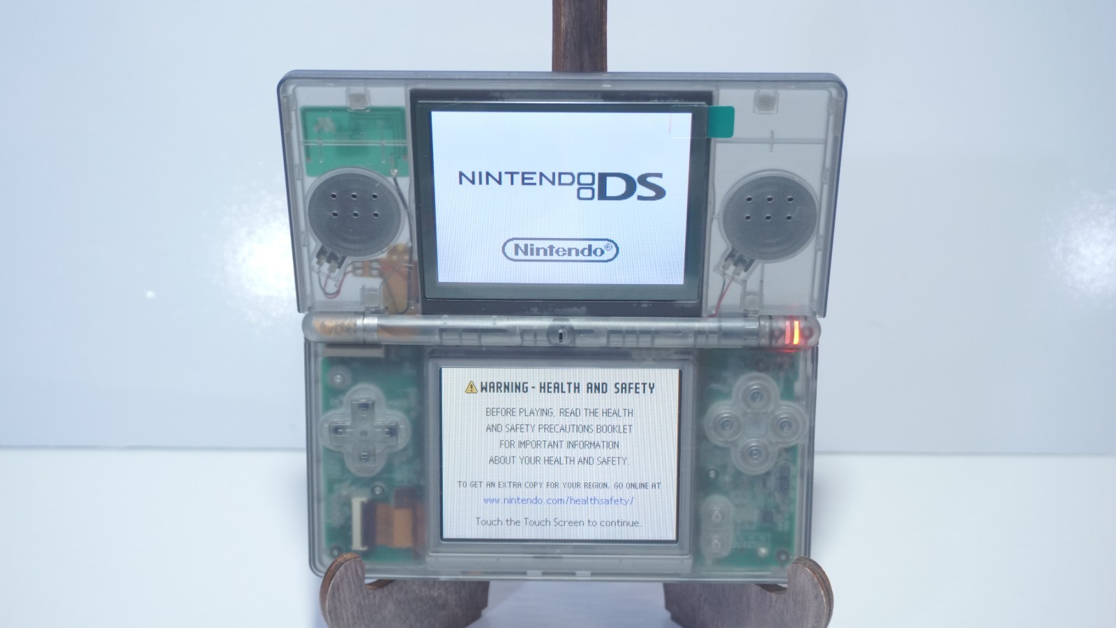 Nintendo DS Lite Transparent Clear Smokey Black Handheld System with Charger