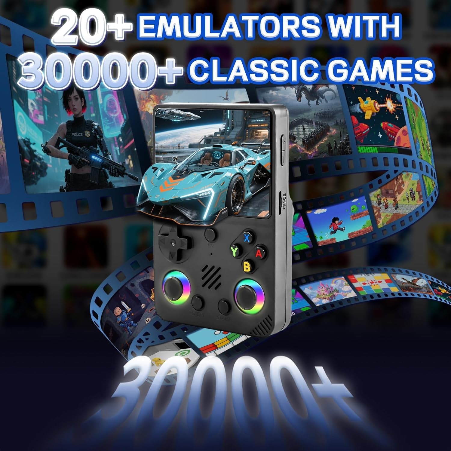 Portable RG36PRO Handheld Game Console – 64GB Storage, RGB Visuals, Gaming Bliss