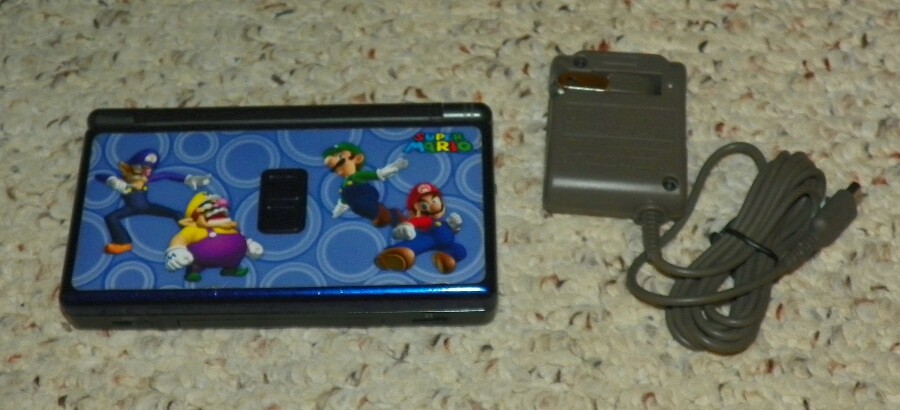 Nintendo DS Lite Handheld Console – Blue & Black w/ Mario Stickers