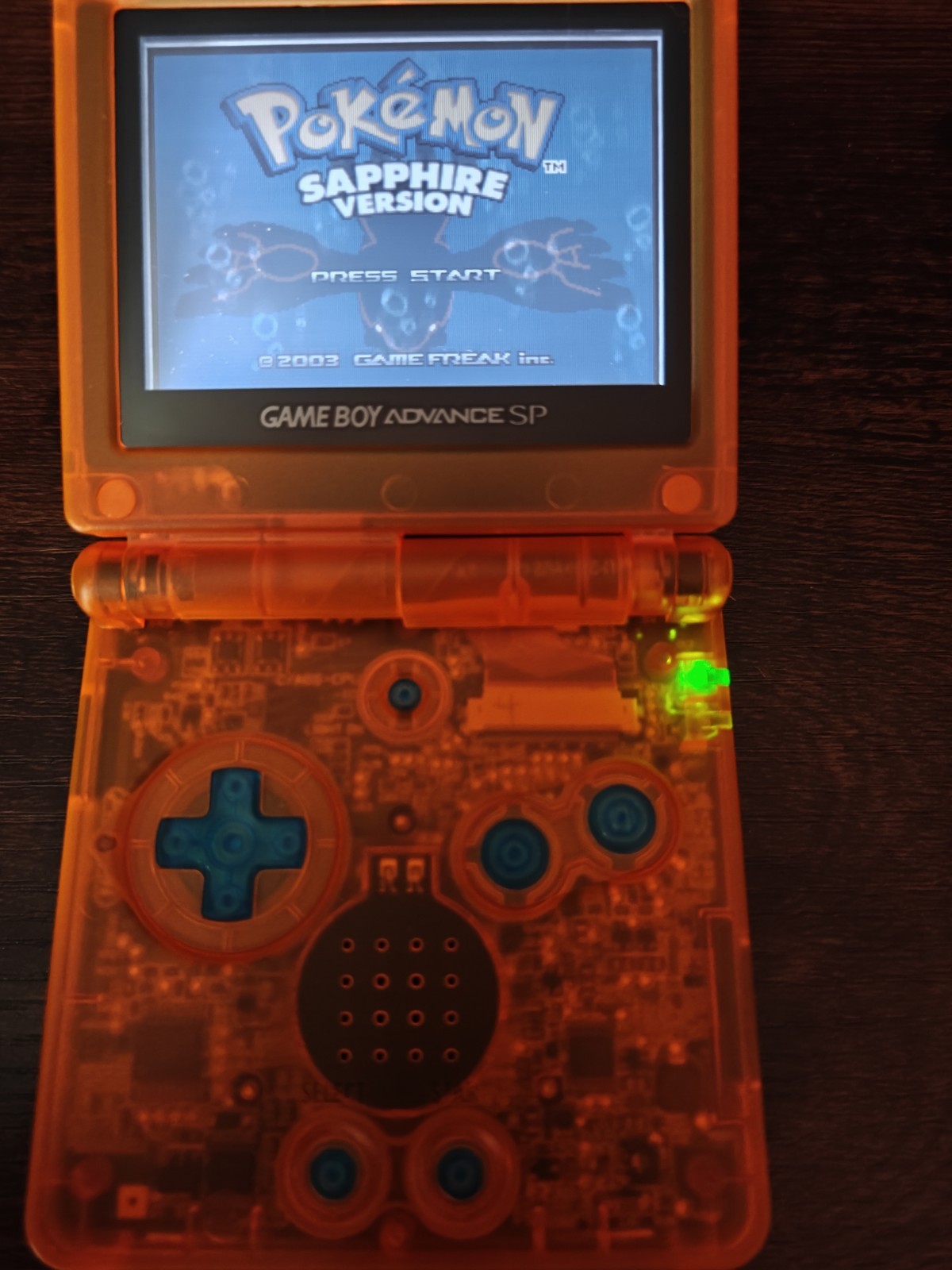 Nintendo Game Boy Advance SP AGS 001 Clear *Clear Orange* Very Clean GBA SP*