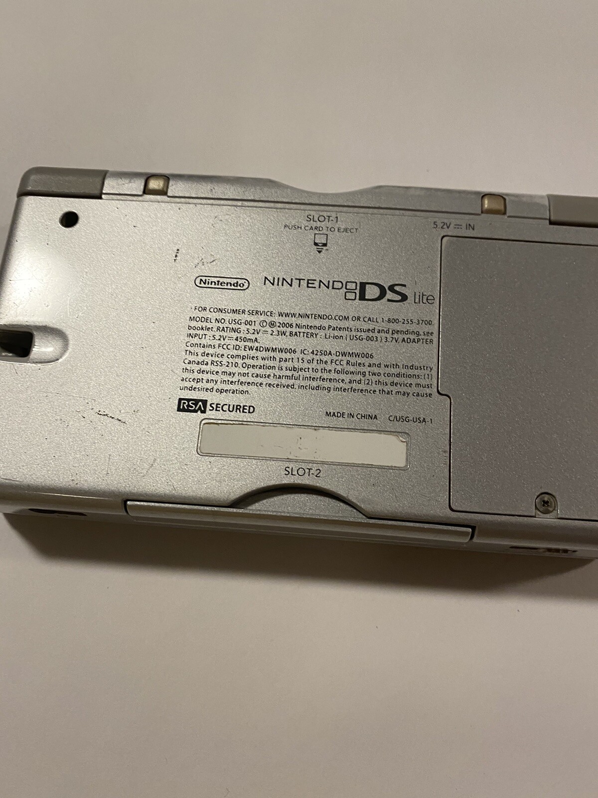 Nintendo DS Lite Launch Edition Silver System “For Parts Or Repair Sold As Is”