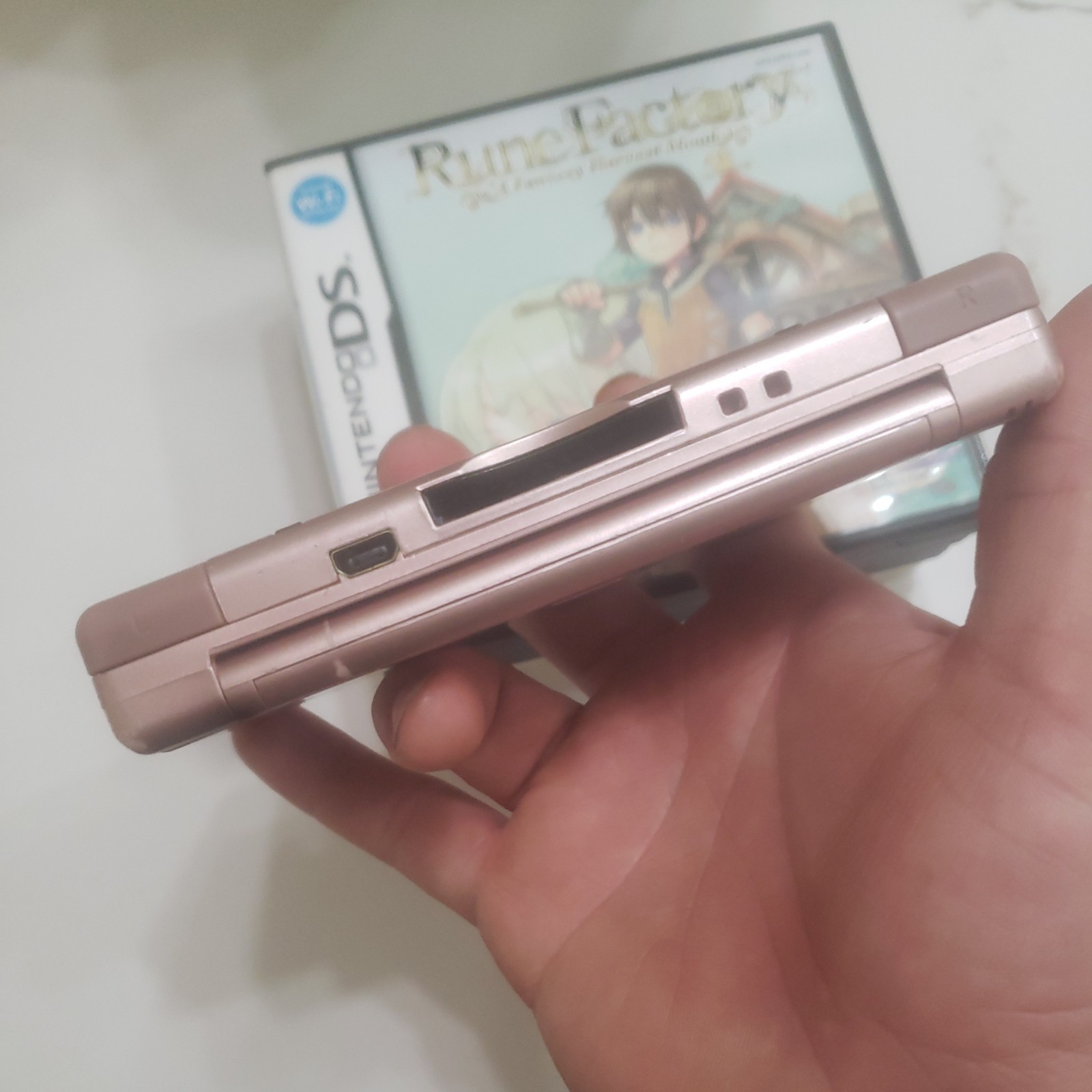 Nintendo Ds Lite Metallic Rose Gold & Rune Factory 1 2 3 4 Bundle Tested Working