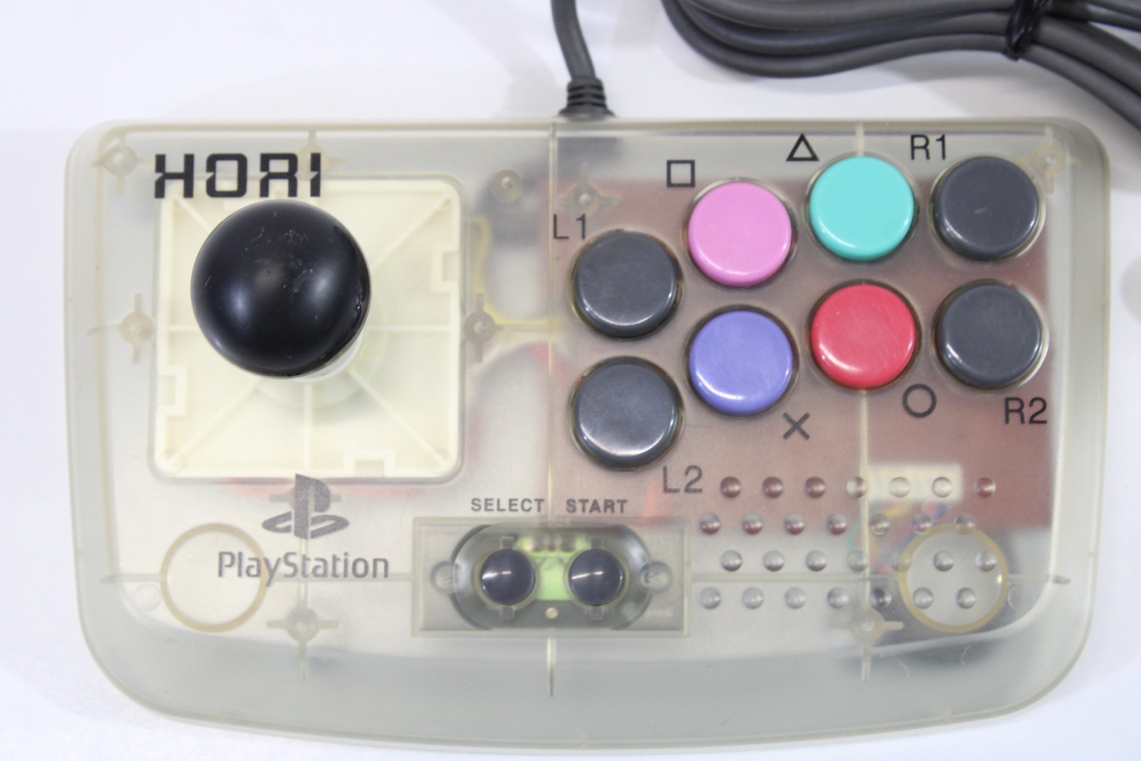 Hori Compact Joystick Controller HPS-29 Clear White Arcade Sony PlayStation PS2