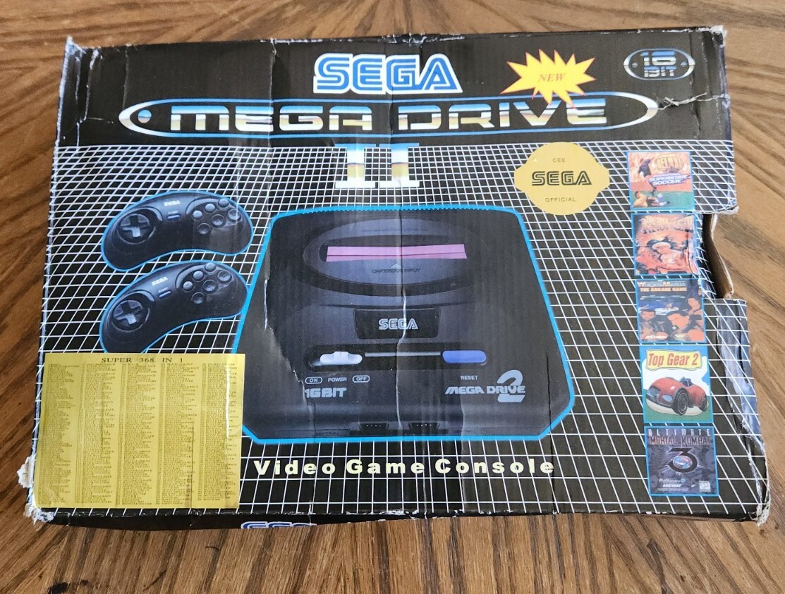 Sega Mega Drive 2 16 BIT Super 368 In 1 Console System Built-in Games UK Plug