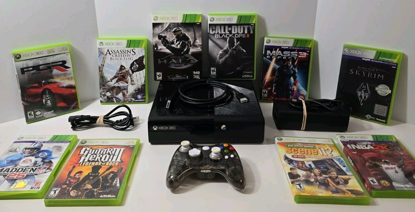 Xbox 360E 250GB Console Bundle & 10 GAMES! CLEAN/TESTED! SHIPS FREE TODAY 🔥