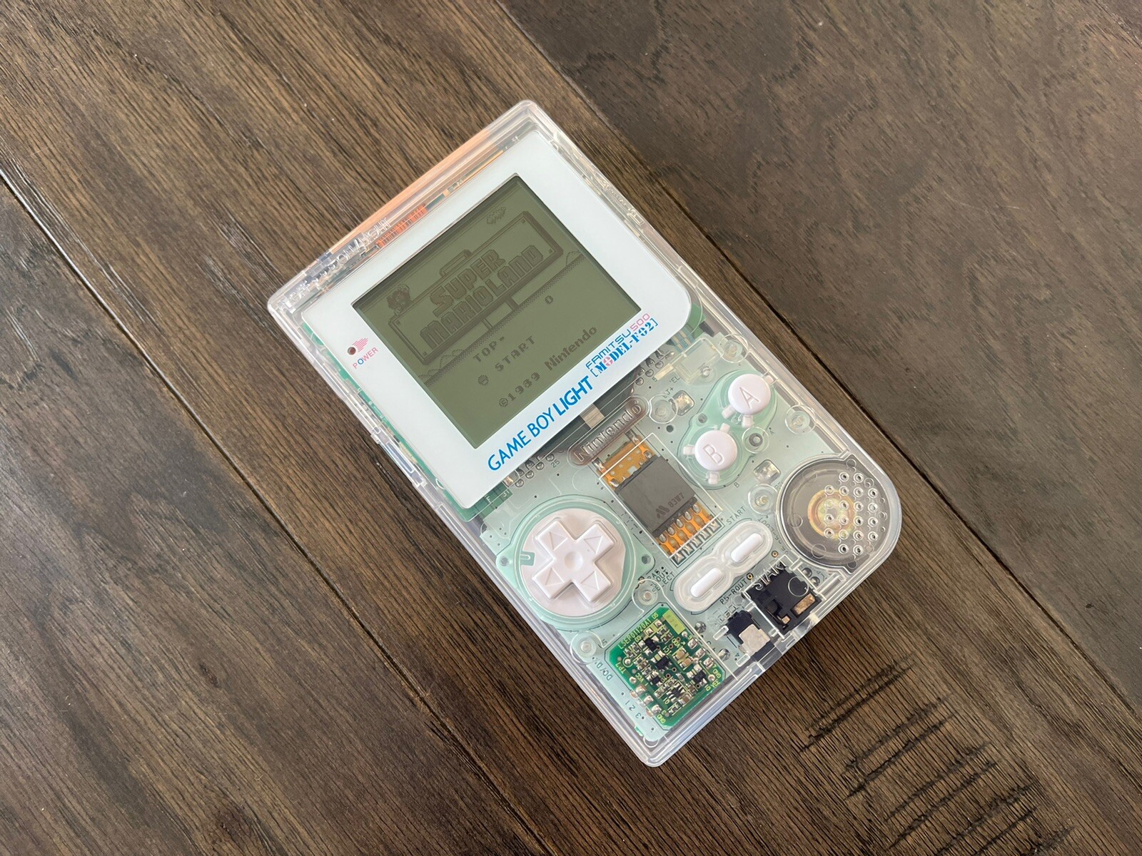 Nintendo Game Boy Light GBL – Clear White W/ New Shell & Glass Lens **Famitsu