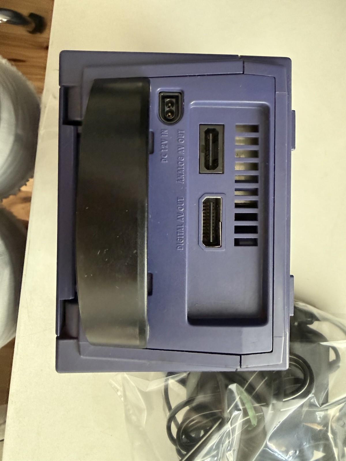 Nintendo GameCube DOL-001 Gaming System – Indigo + Power Cord + AV Cables