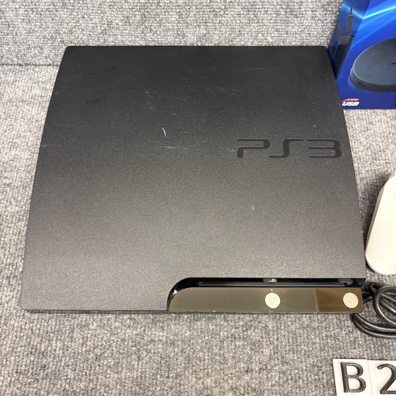Playstation 3 Slim System PS3 Console Controller Microphone Cables Voice Tested