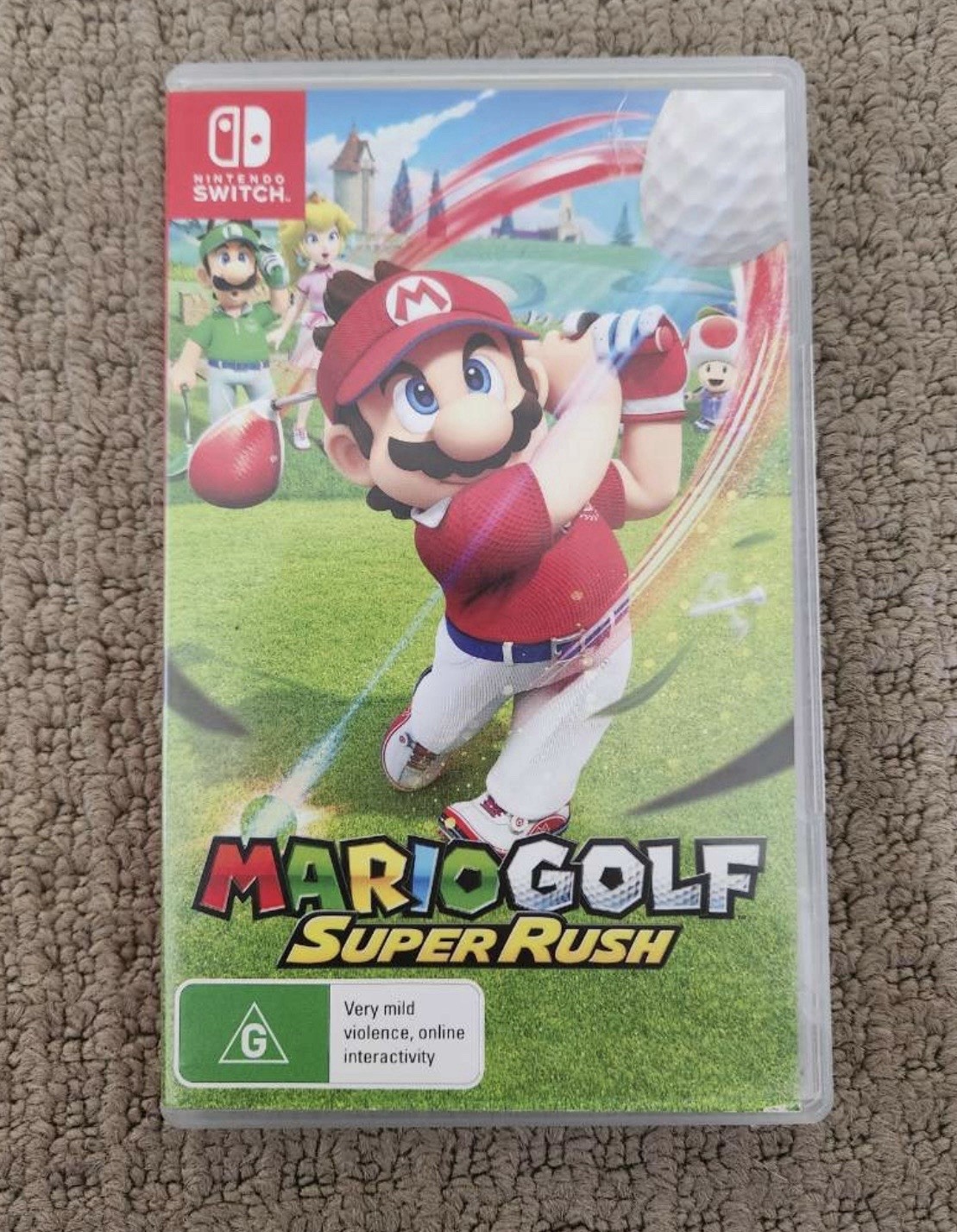 Nintendo Switch, Box, Controller With 3 Games – Mario Golf, Splatoon 3, Pokémon