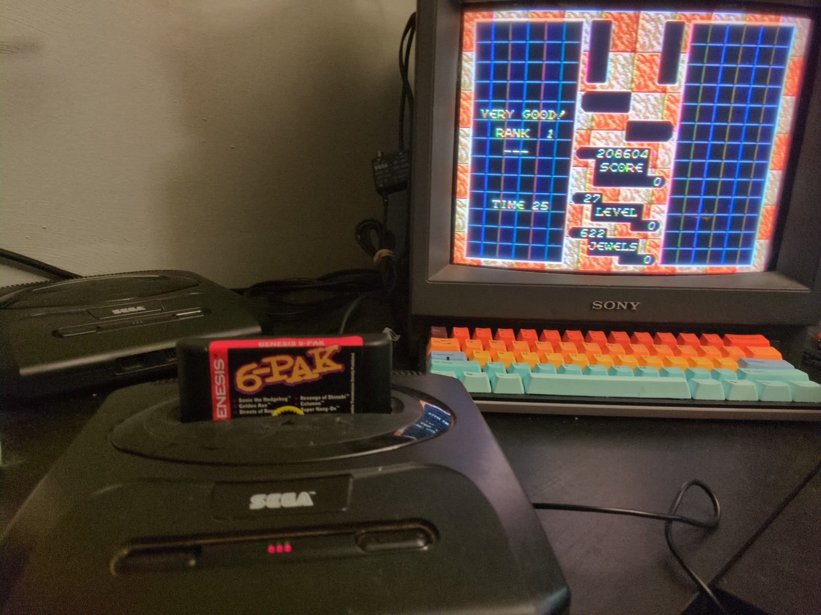 SEGA Genesis Model 2 Console Bundle AV, RF, AC, Controller, Tested for One Hour!