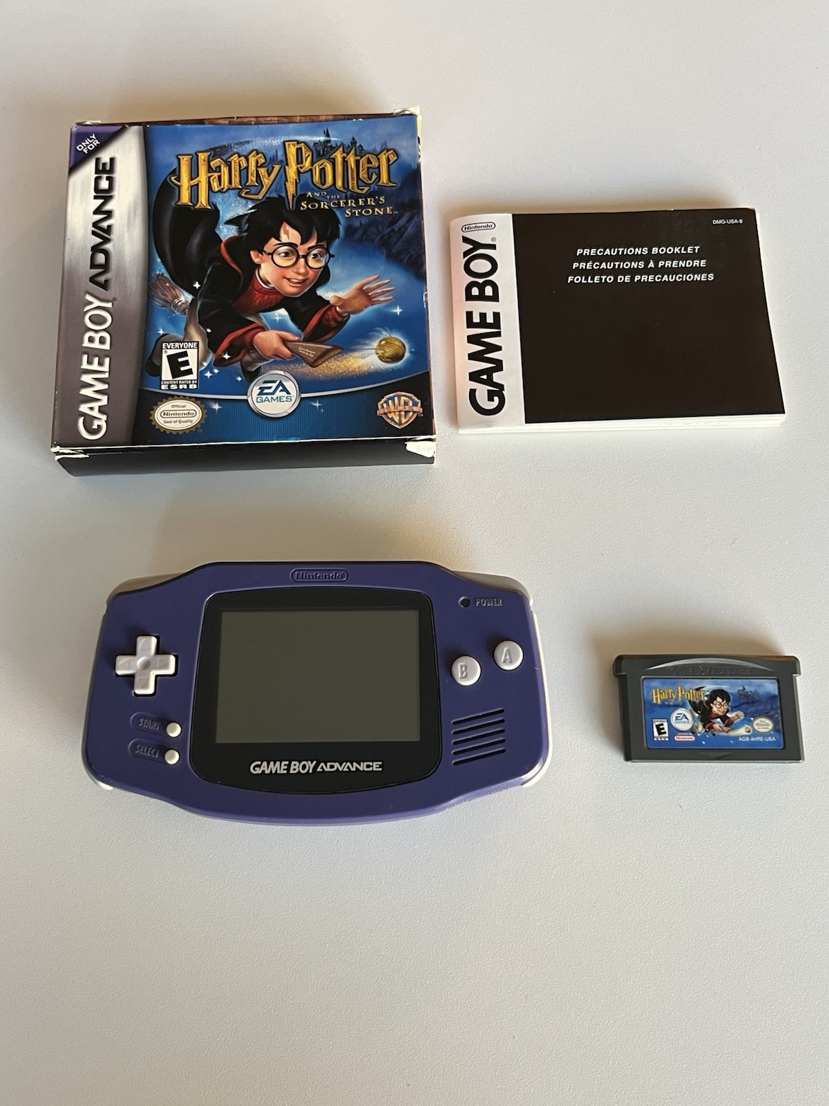 Indigo Game Boy Advance GBA Tested & Working w/ Harry Potter + Box